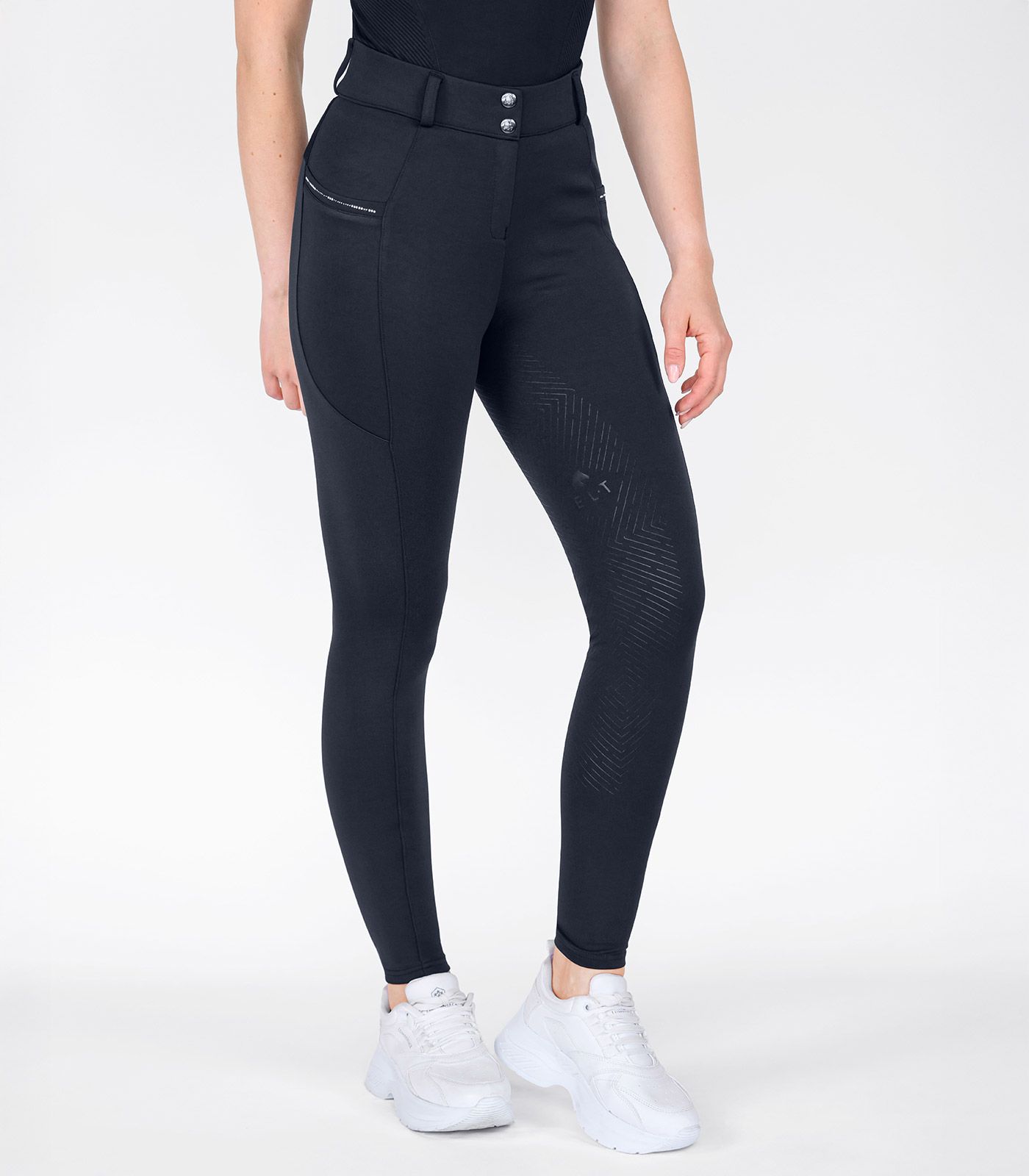 ELT Reithose Romy Glam Damen, Hochbund und Vollbesatz, tiefblau