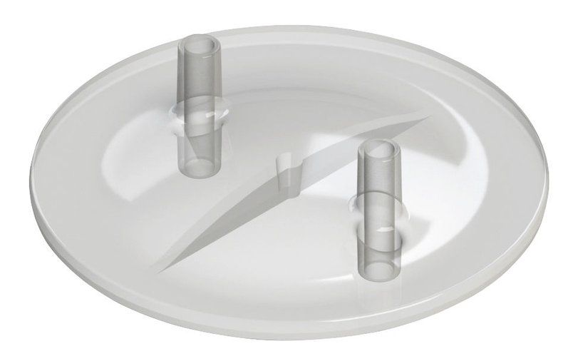 Kerbl Melkeimerdeckel flach, transparent, 2 Stutzen, Stutzen 13 x 17 mm