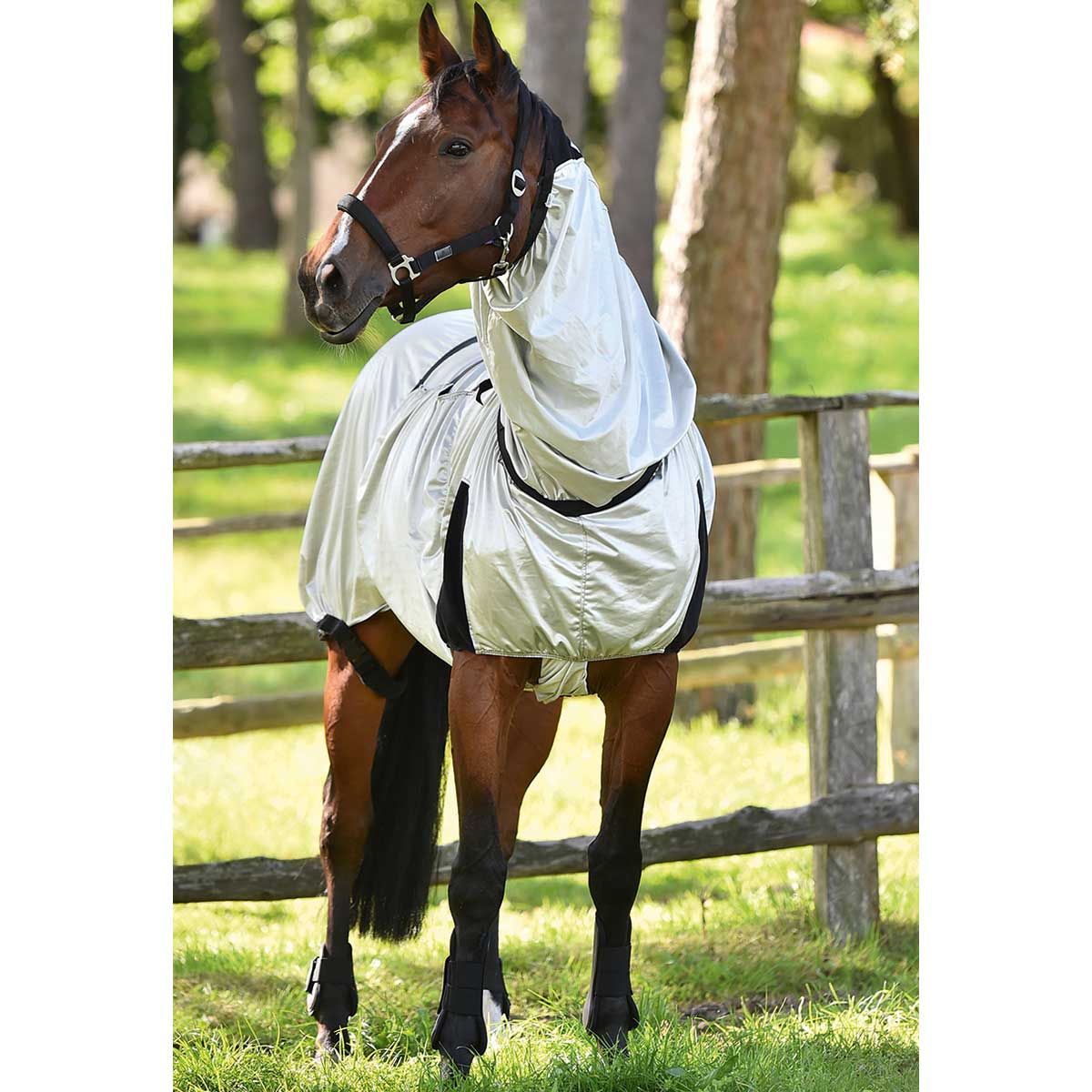 BUSSE Couverture anti-eczéma STRONG pour chevaux atteints de dermite estivale, argenté 135