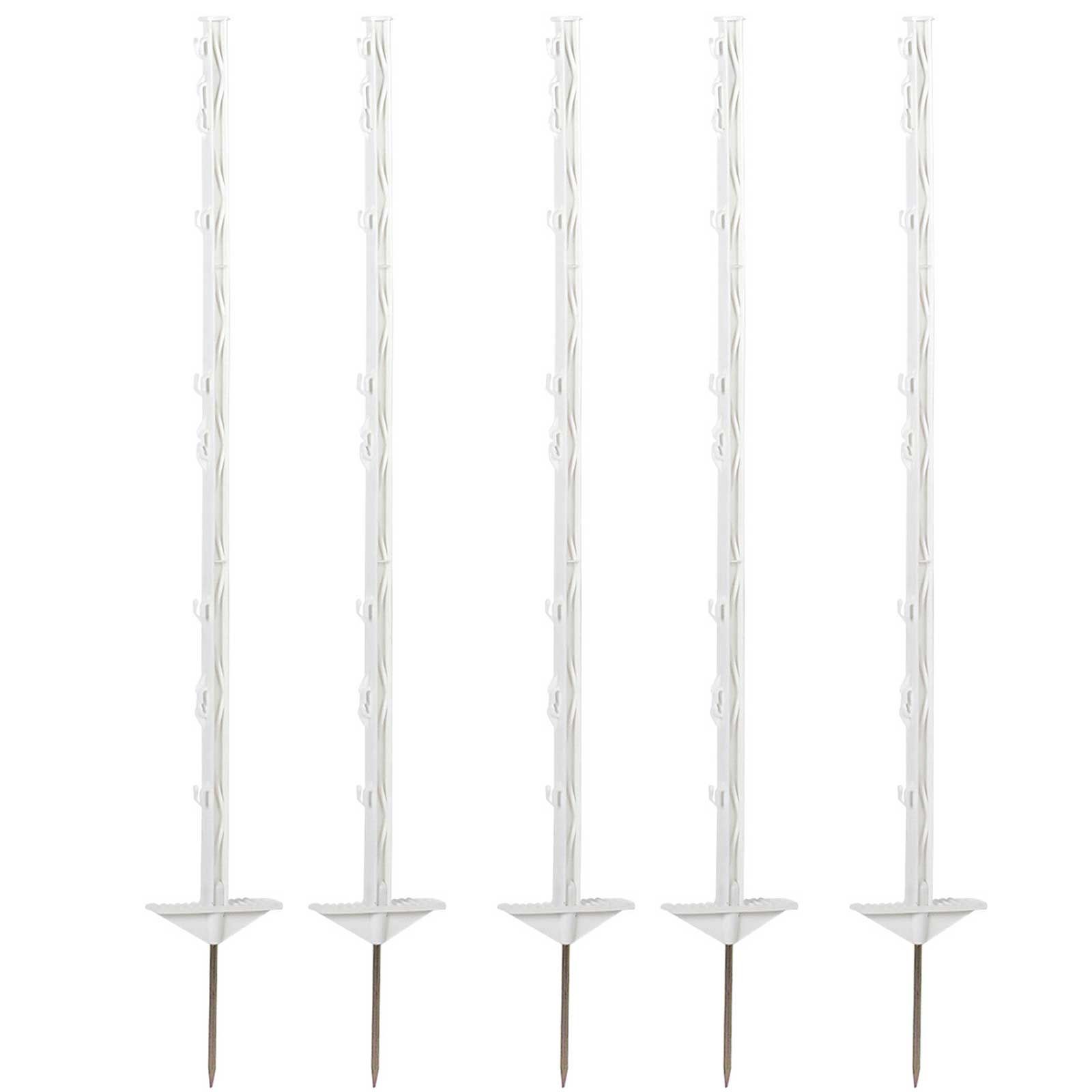 20x Piquets plastique Agrarzone 105cm, double étrier, blanc
