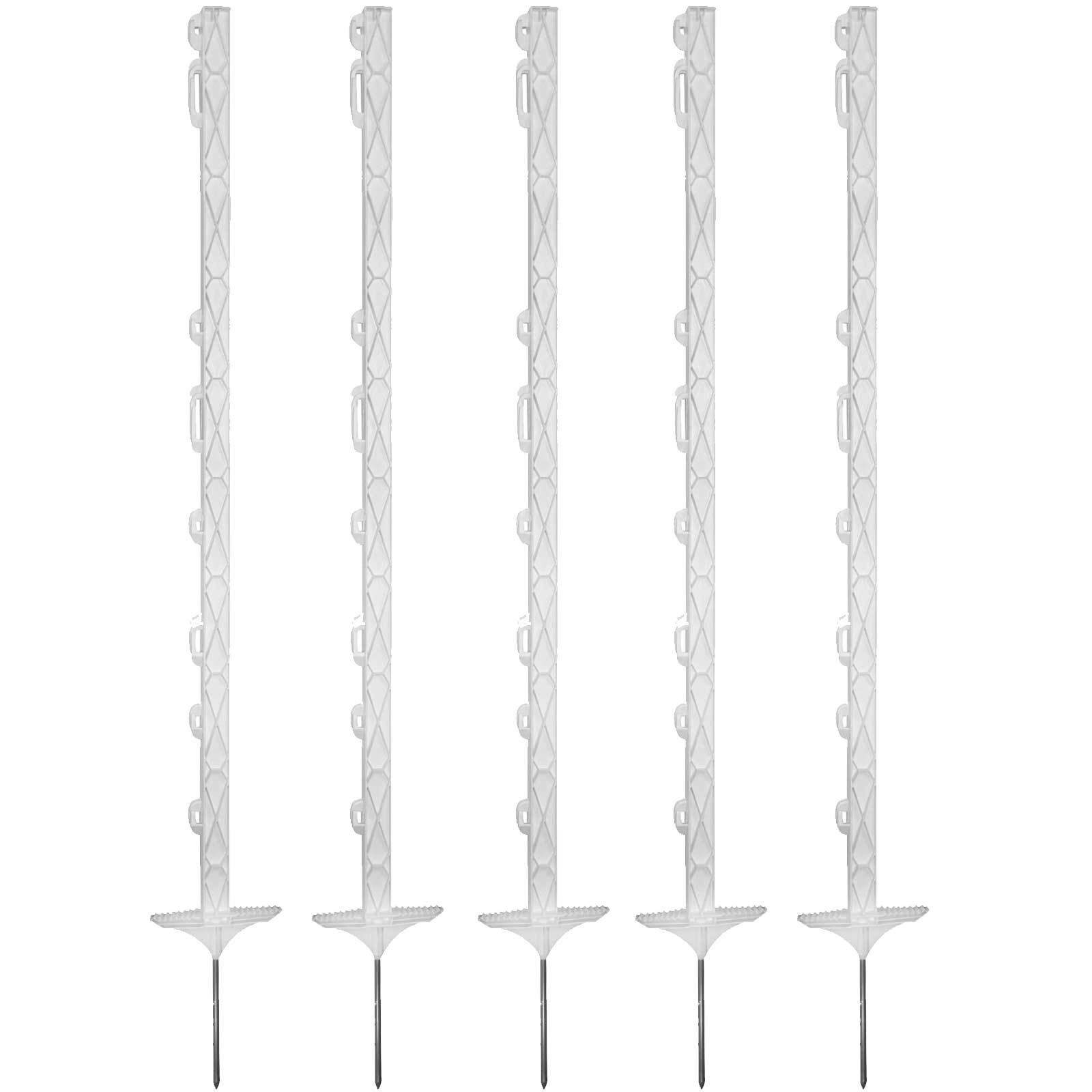 20x Agrarzone Paletto per recinti in plastica 110cm, doppio predellino