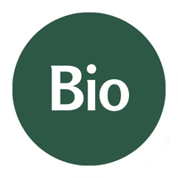 Icon mit Schriftzug Bio auf grünem Kreis