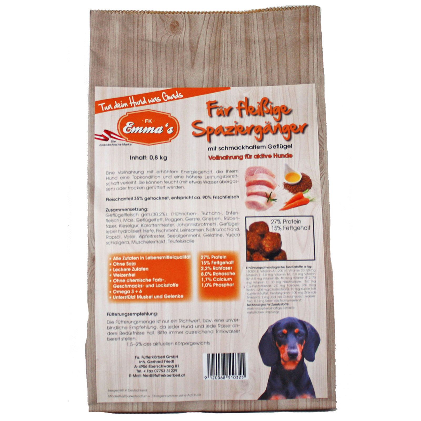 Emmas Aliments pour chiens pour les promeneurs Aliments secs 0,8 kg