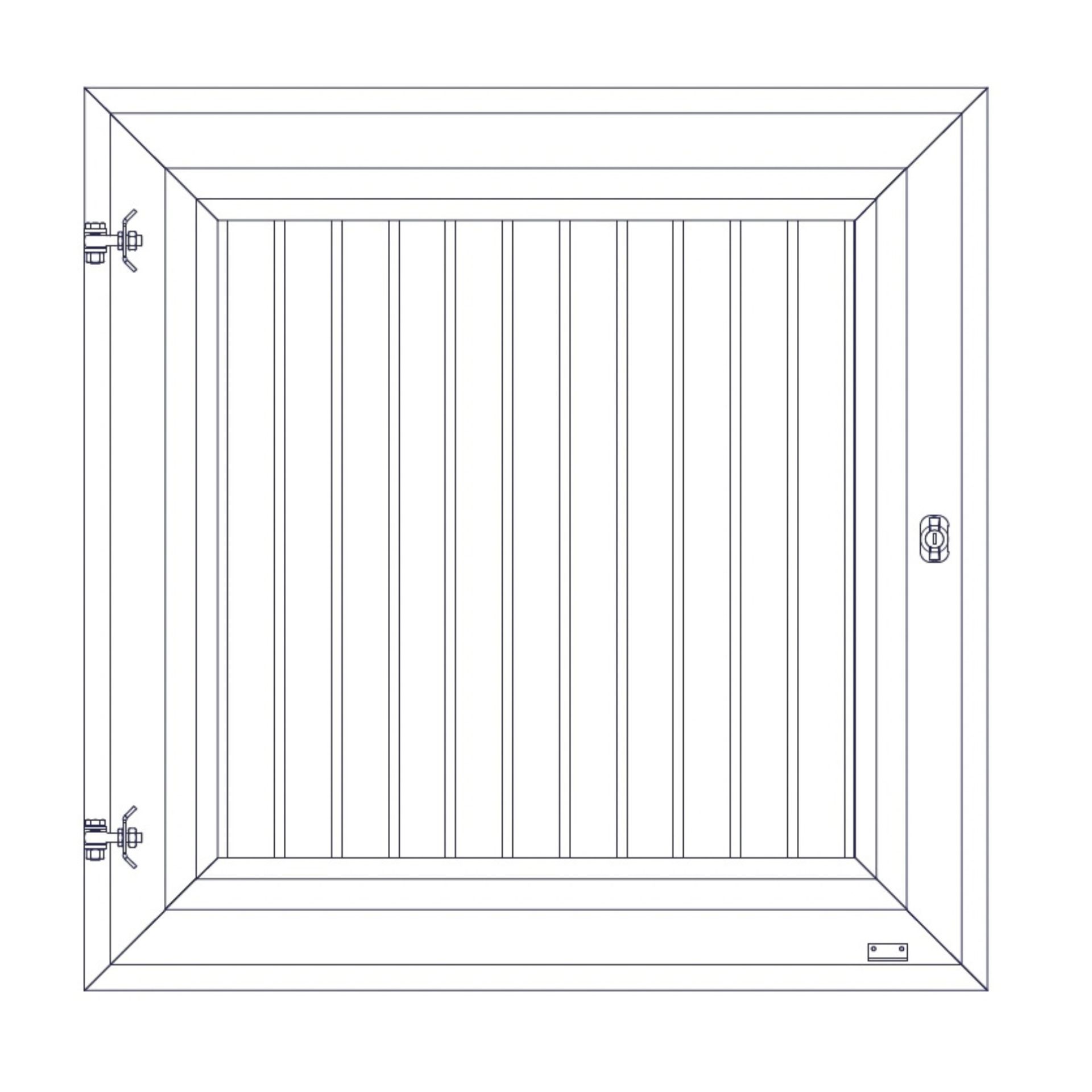 Wandschrank, Schranktür, Lattenpaneel, Rahmenkante, Beschläge
