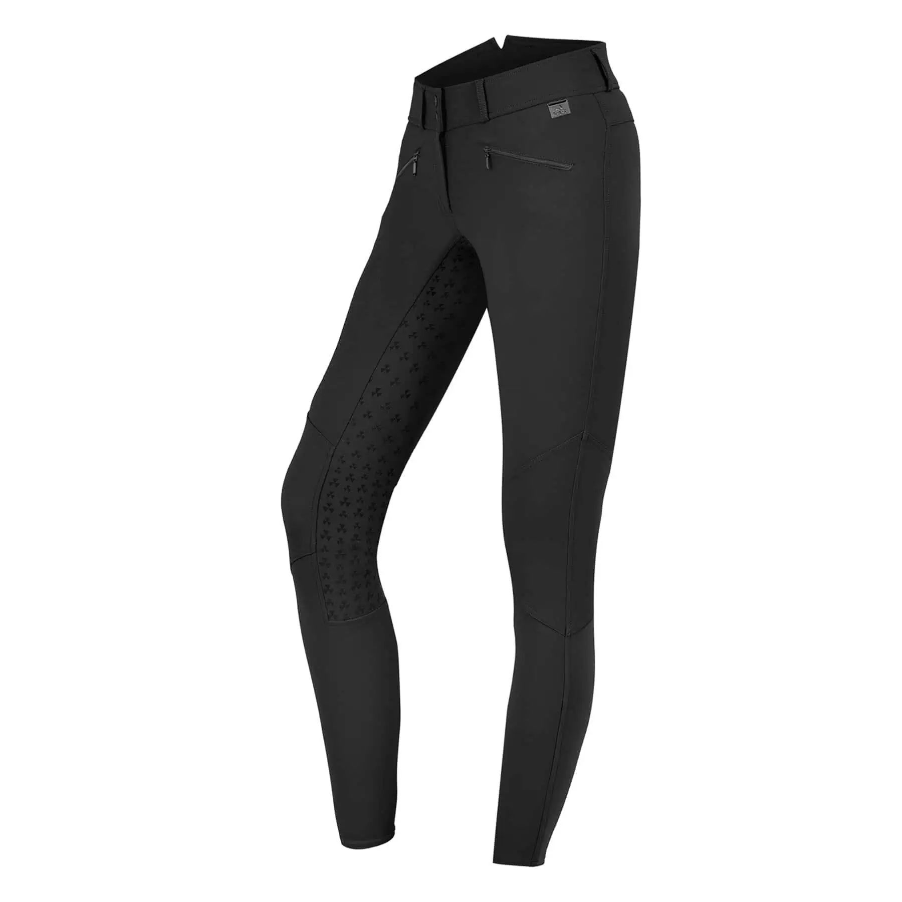 Pantalon d'équitation ELT Hella High Waist en silicone, fond intégral, noir 176