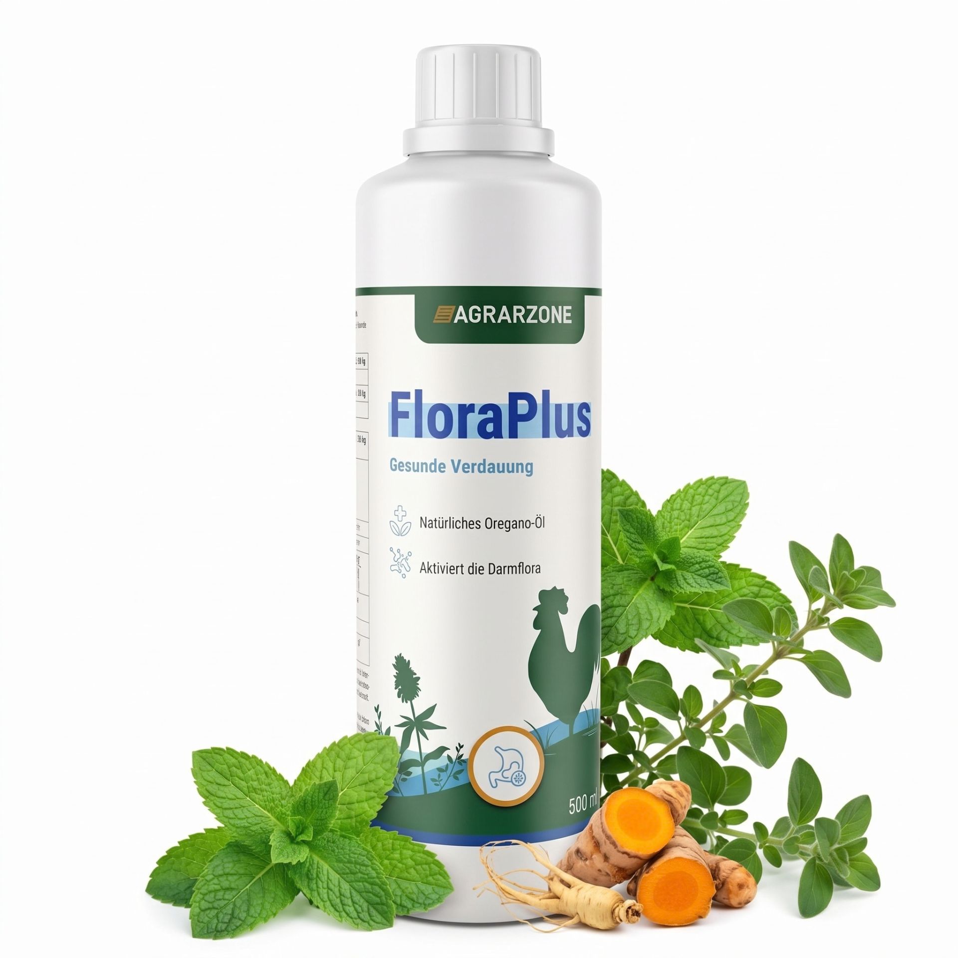 Kräuterergänzung, Oreganoöl, FloraPlus, Verdauungsunterstützung, 500 ml