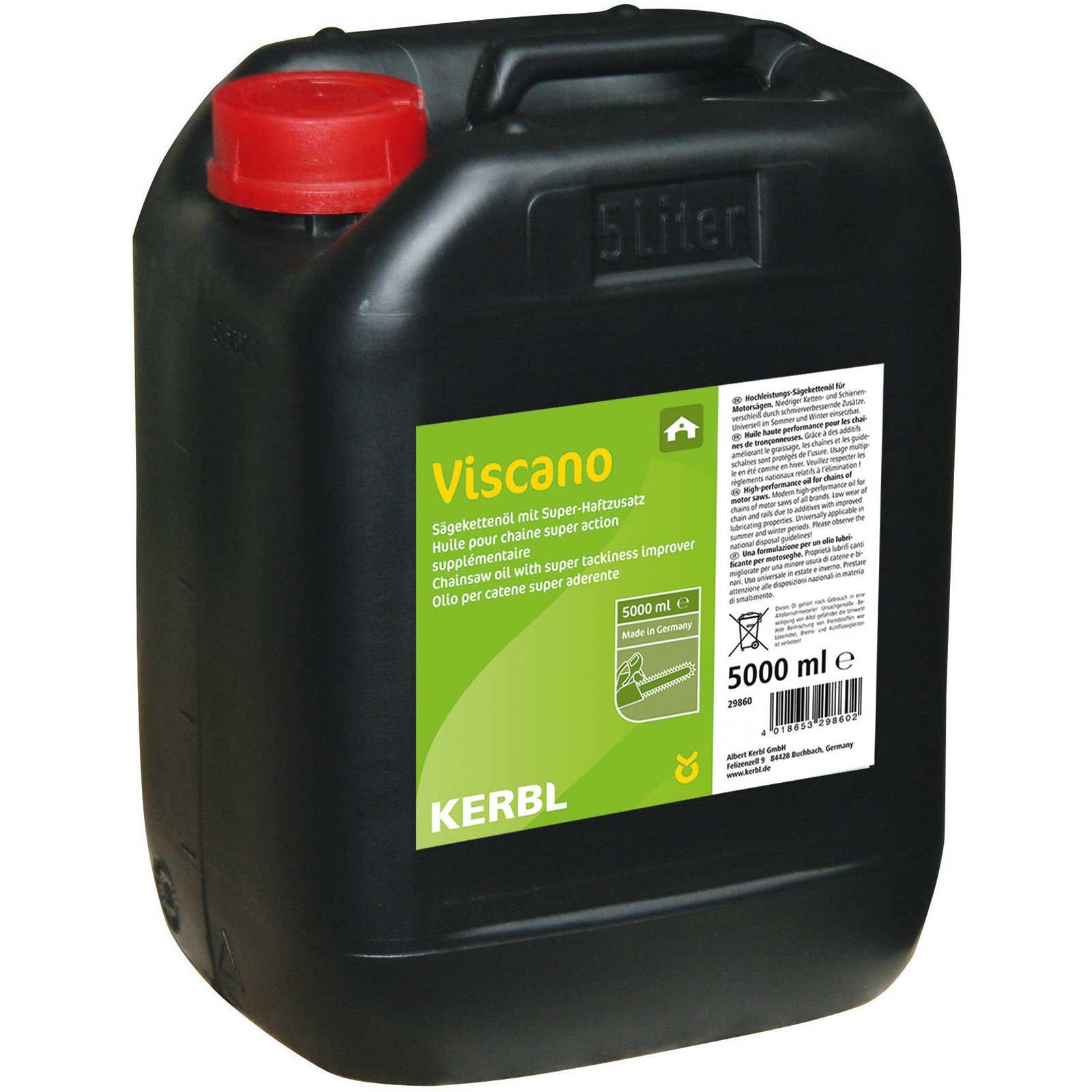 Kerbl Ulei pentru lanț Viscano H 5 litri, mineral cu aditiv adeziv, ambalaj