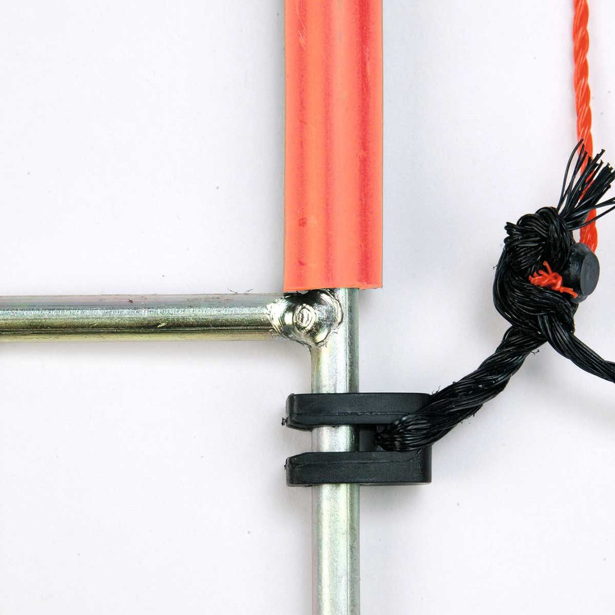 Agrarzone Schafnetz Classic mit Strom, Doppelspitze, orange, Detailansicht, Klemme