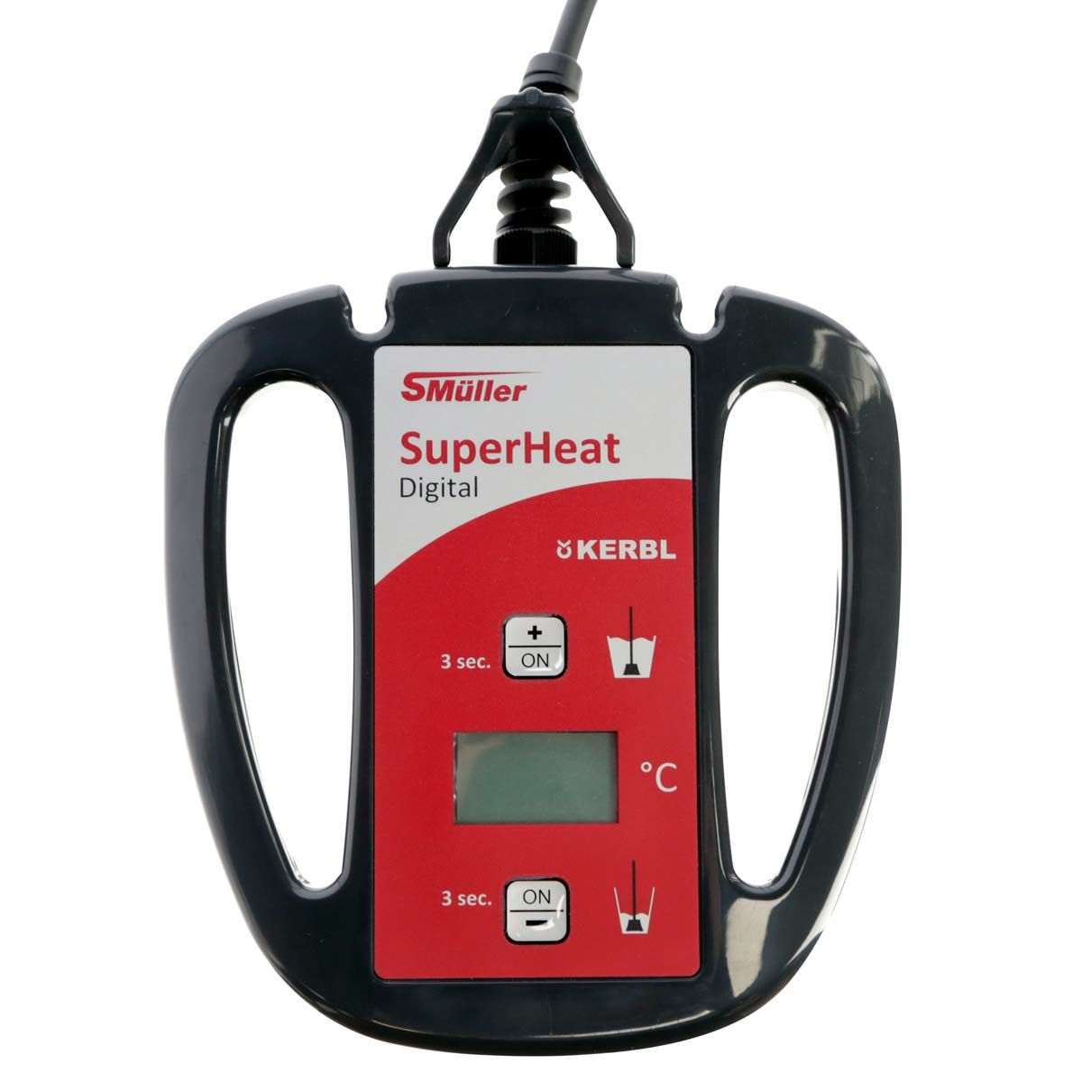 Chauffe-lait pour veaux Kerbl SuperHeat Digital 2300W à pied conique, vue de face