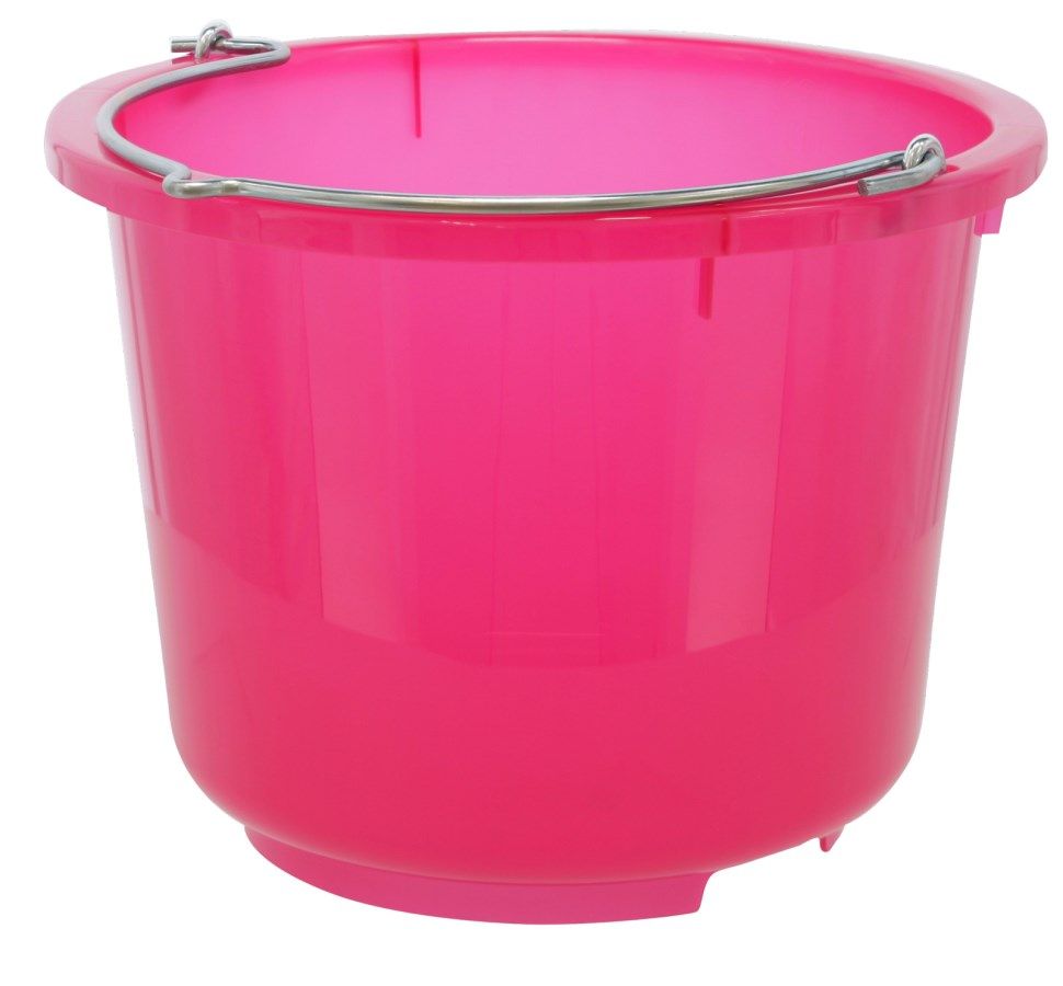 bucket, plastic, pink, pail, handle