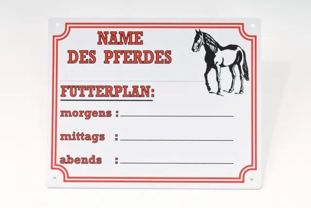 Stalltafel Futterplan aus Kunststoff