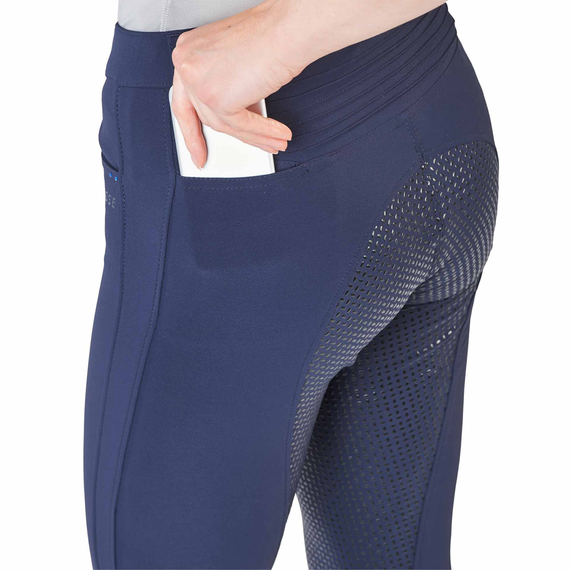 Pantalon d'équitation BUSSE MADEIRA II, grip intégral pour femmes, 34 navy