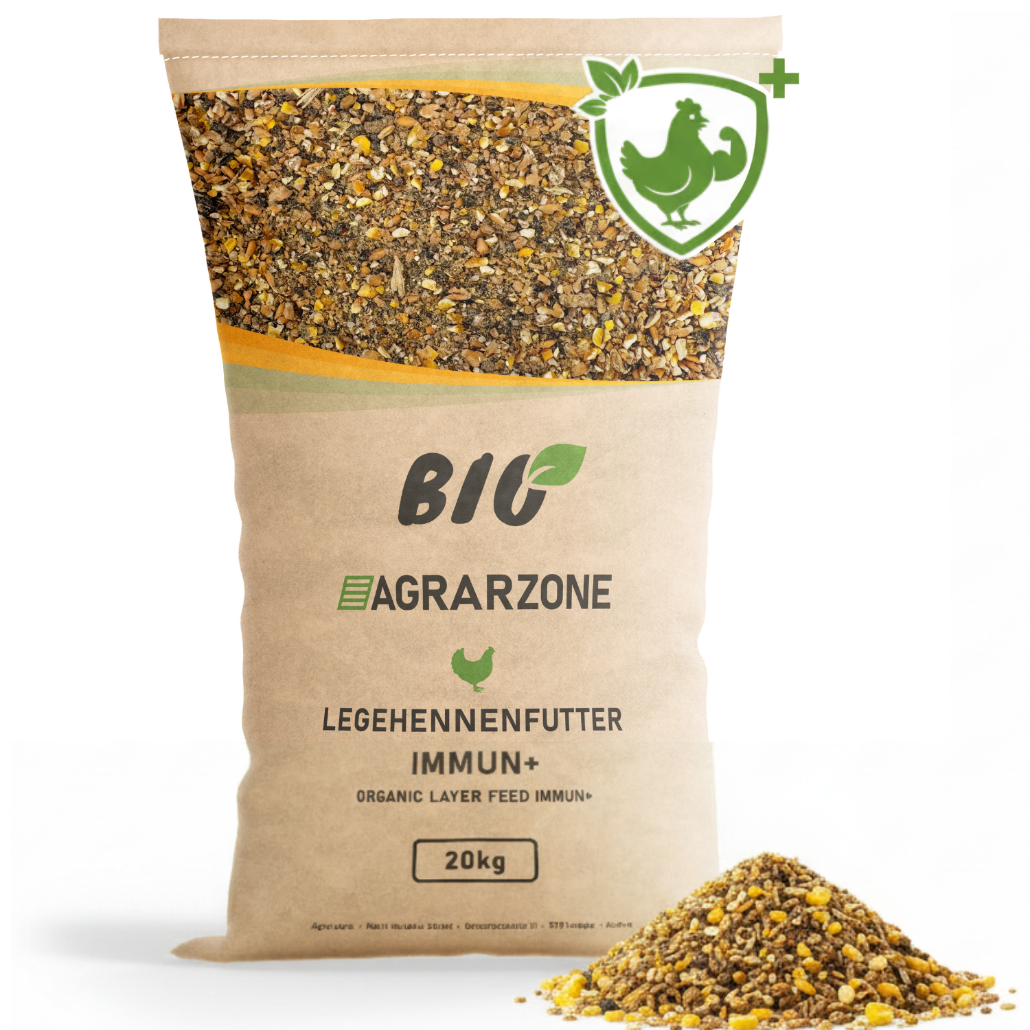 Agrarzone Bio tojás tojótyúktakarmány Immun+ 20 kg, csomagolás