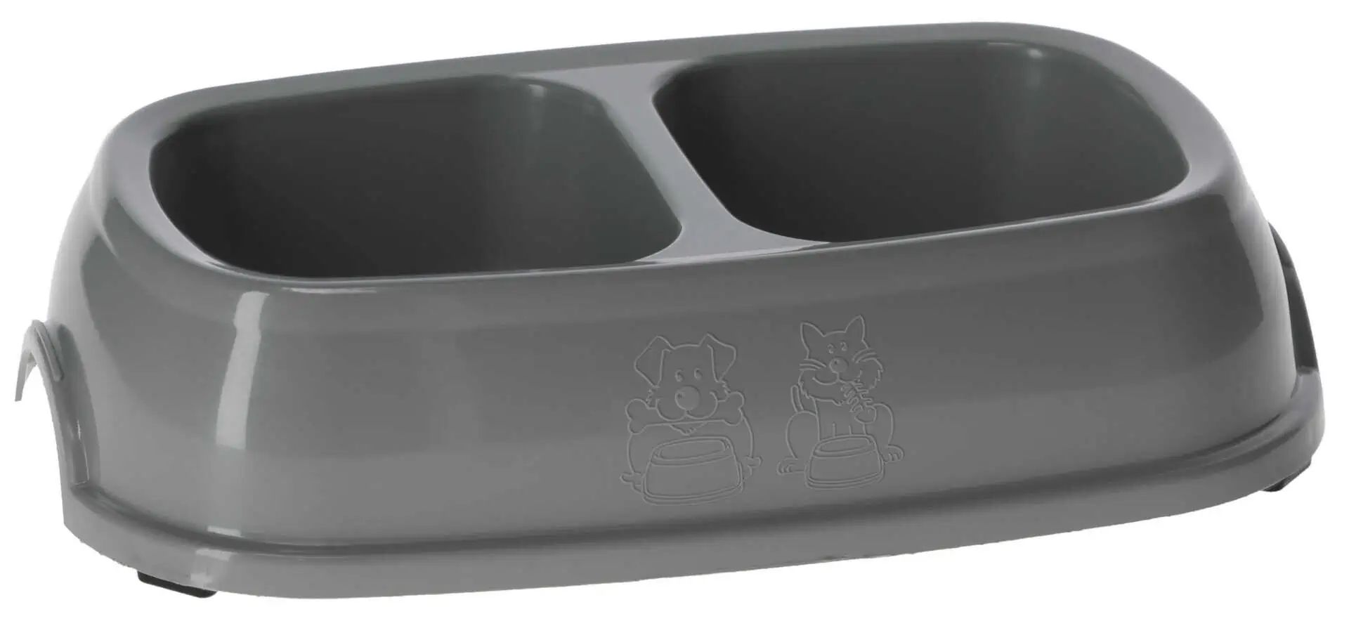 Gamelle double en plastique, couleurs assorties