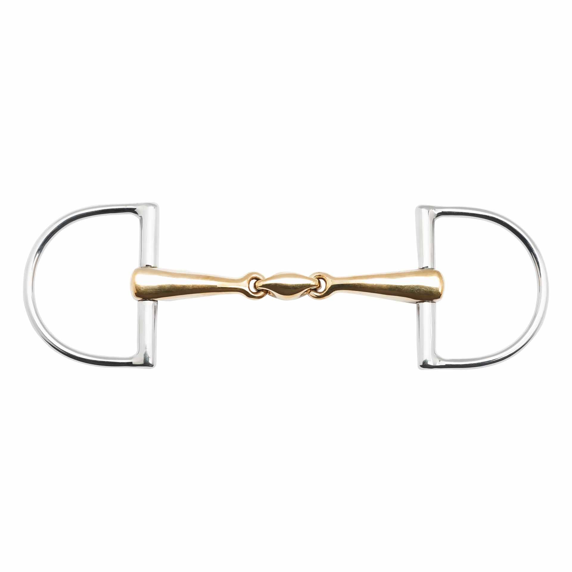 Mors de filet à anneaux en D BUSSE KAUGAN-SHAPED, 16 mm, double brisure