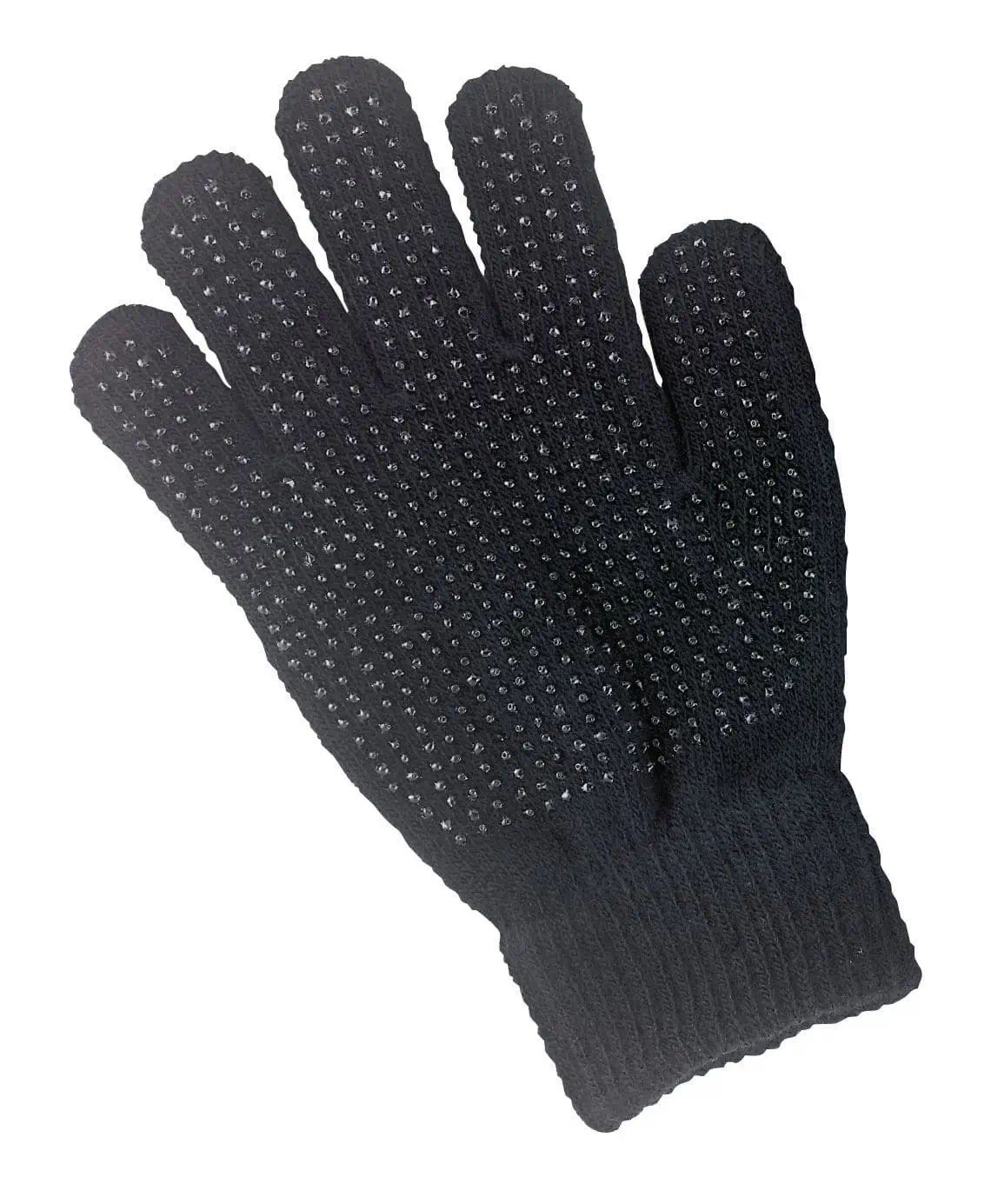 Guanto in maglia nero con antiscivolo sul palmo