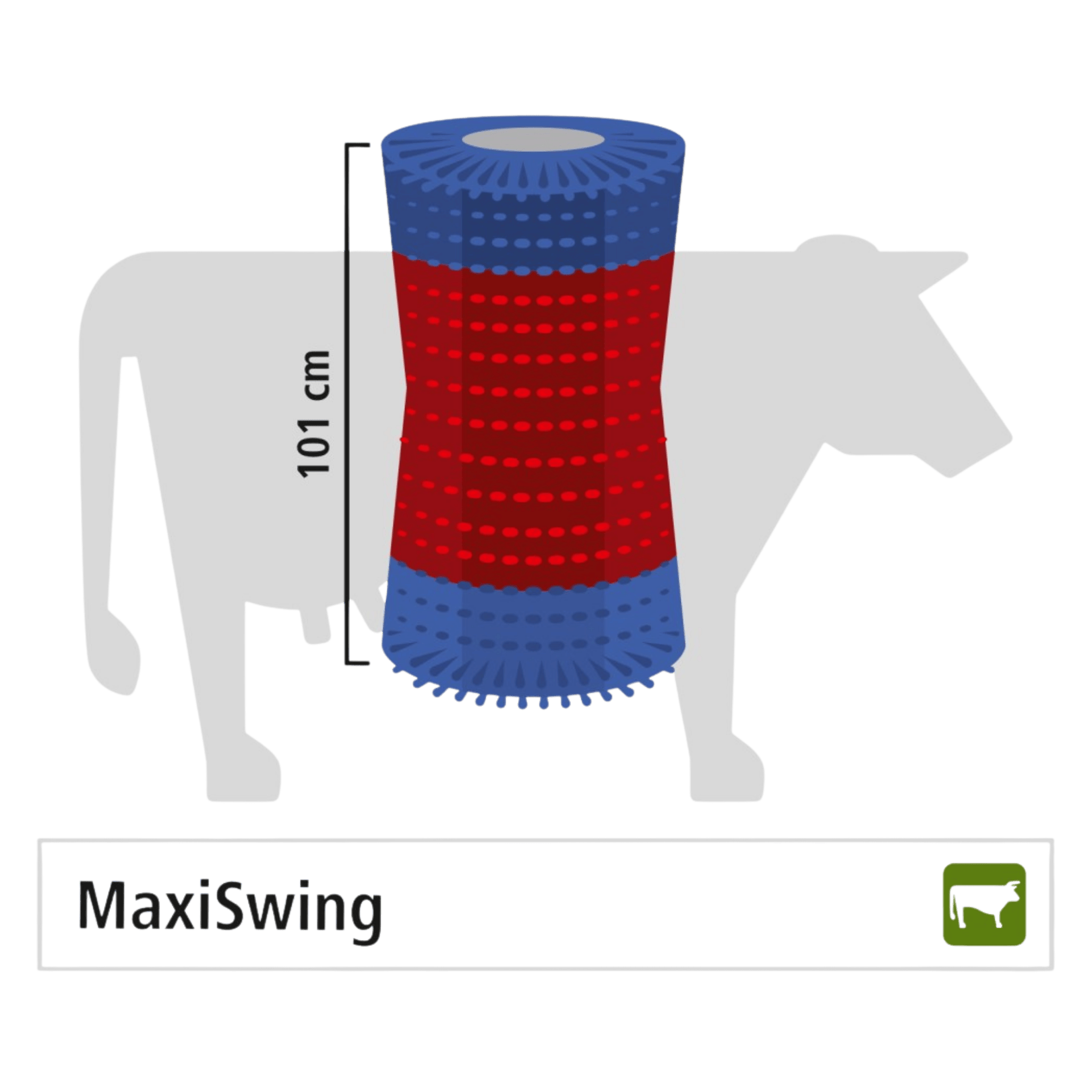 Kerbl Brosse à vaches HAPPYCOW MaxiSwing, Brosse pour bovins, plan coté