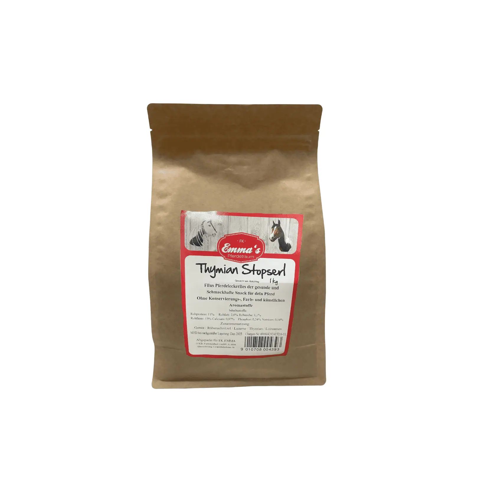 Emmas horse treats thyme stops, packaging