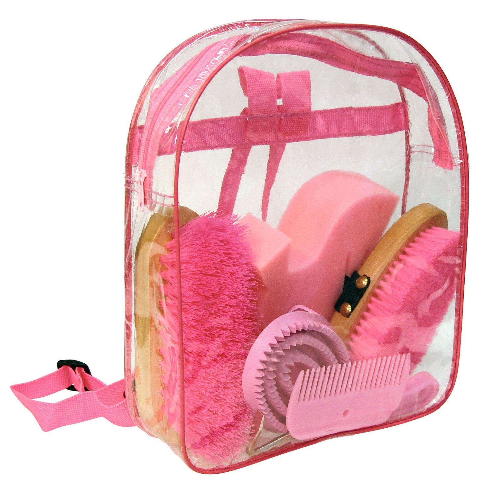 Pferde Putz-Rucksack Kinder befüllt 7-teilig Rosa