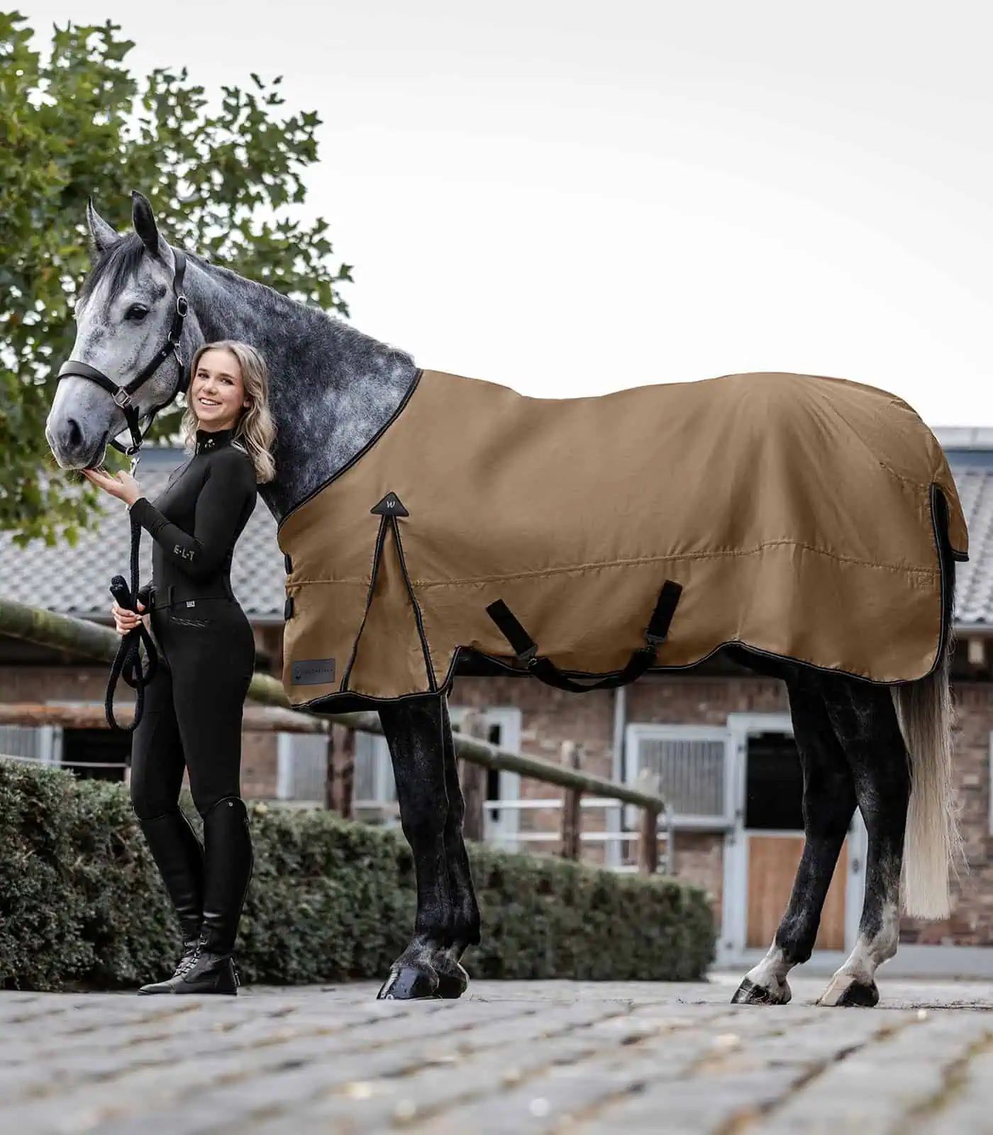 Waldhausen Couverture extérieure ARCTIC, 300 g imperméable, cappuccino/noir 135 cm