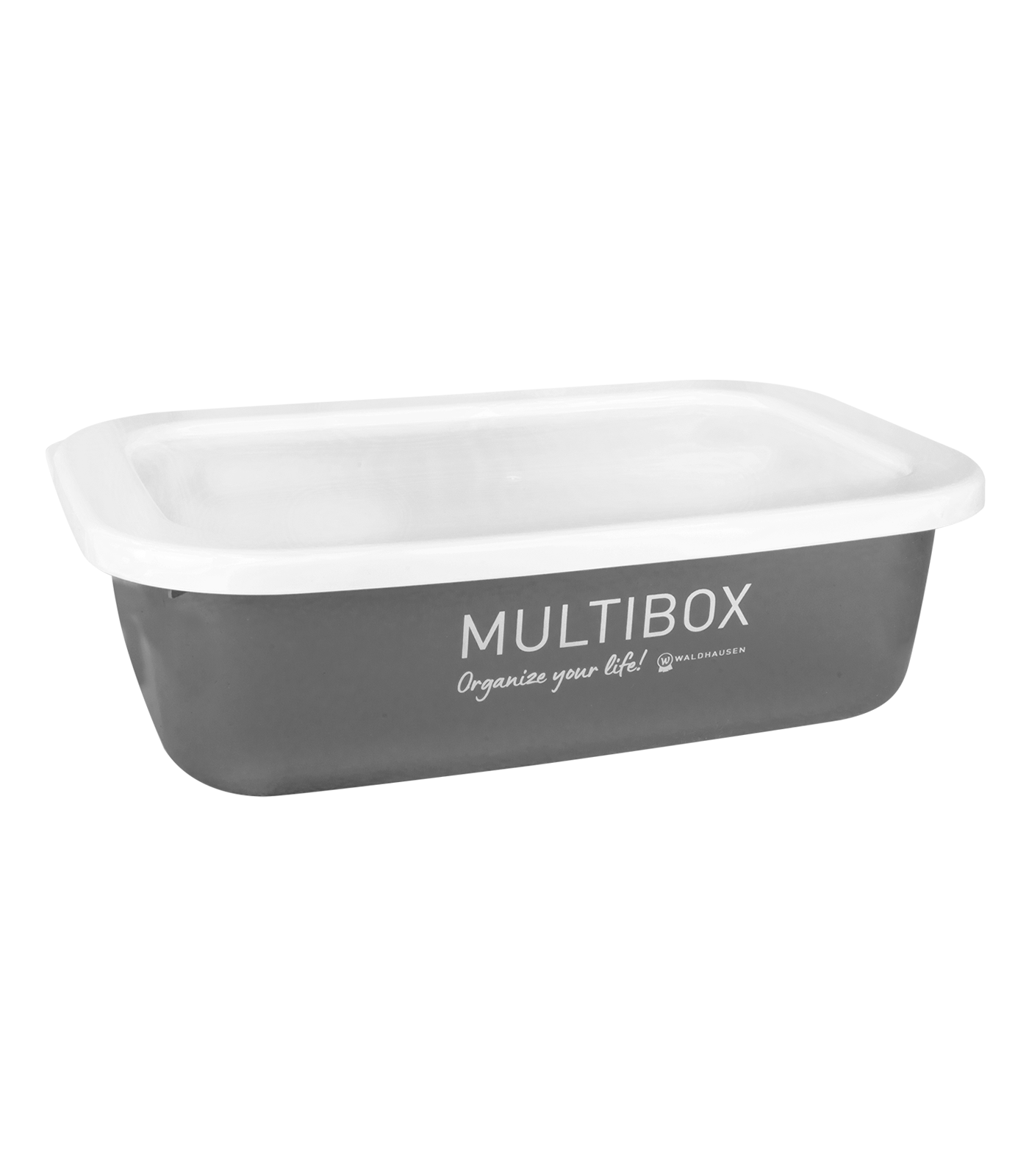 Waldhausen Multibox "Organisez votre vie !" avec couvercle, 3 L, gris