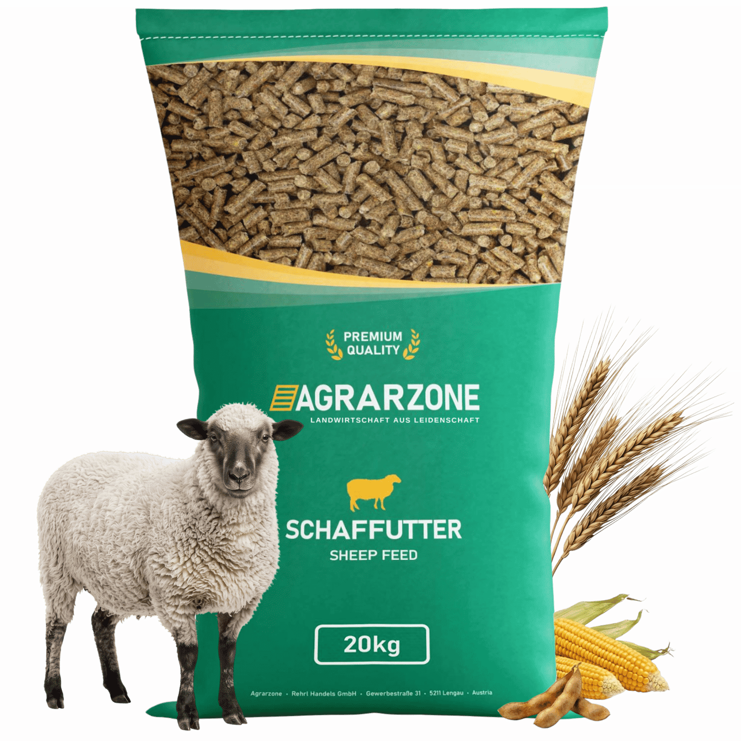 Agrarzone foderpellets för får i 20 kg säck med får, sädesax och majs