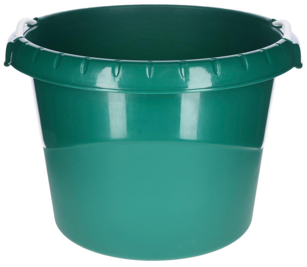 bucket, plastic bucket, green bucket, handheld handle, outdoor bucket
