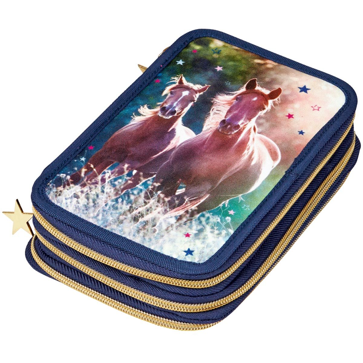 Die Spiegelburg Trousse à crayons amis chevaux 3 fois