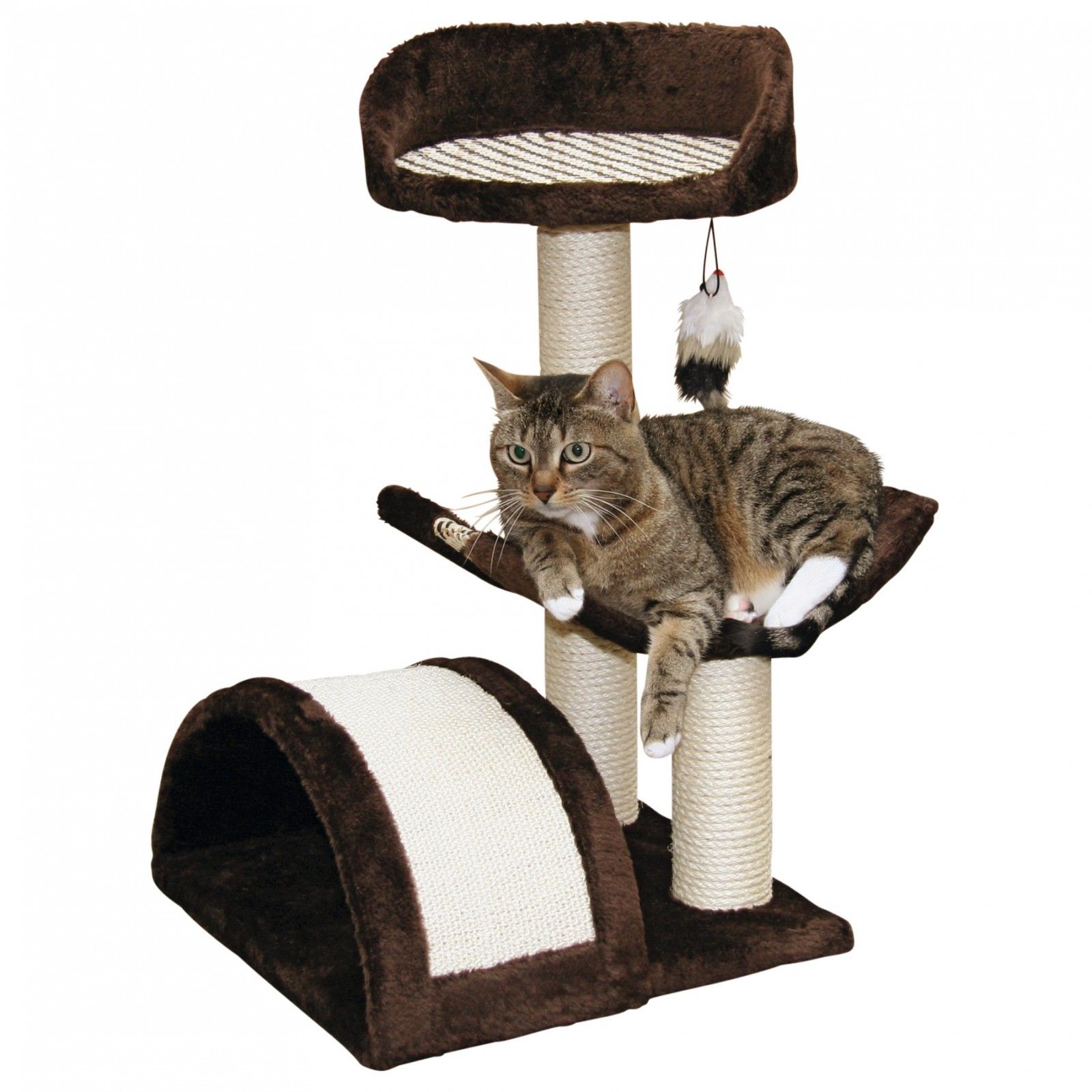 Kerbl Albero per gatti Safari con cuccia & tiragraffi, 60-83 cm, in uso