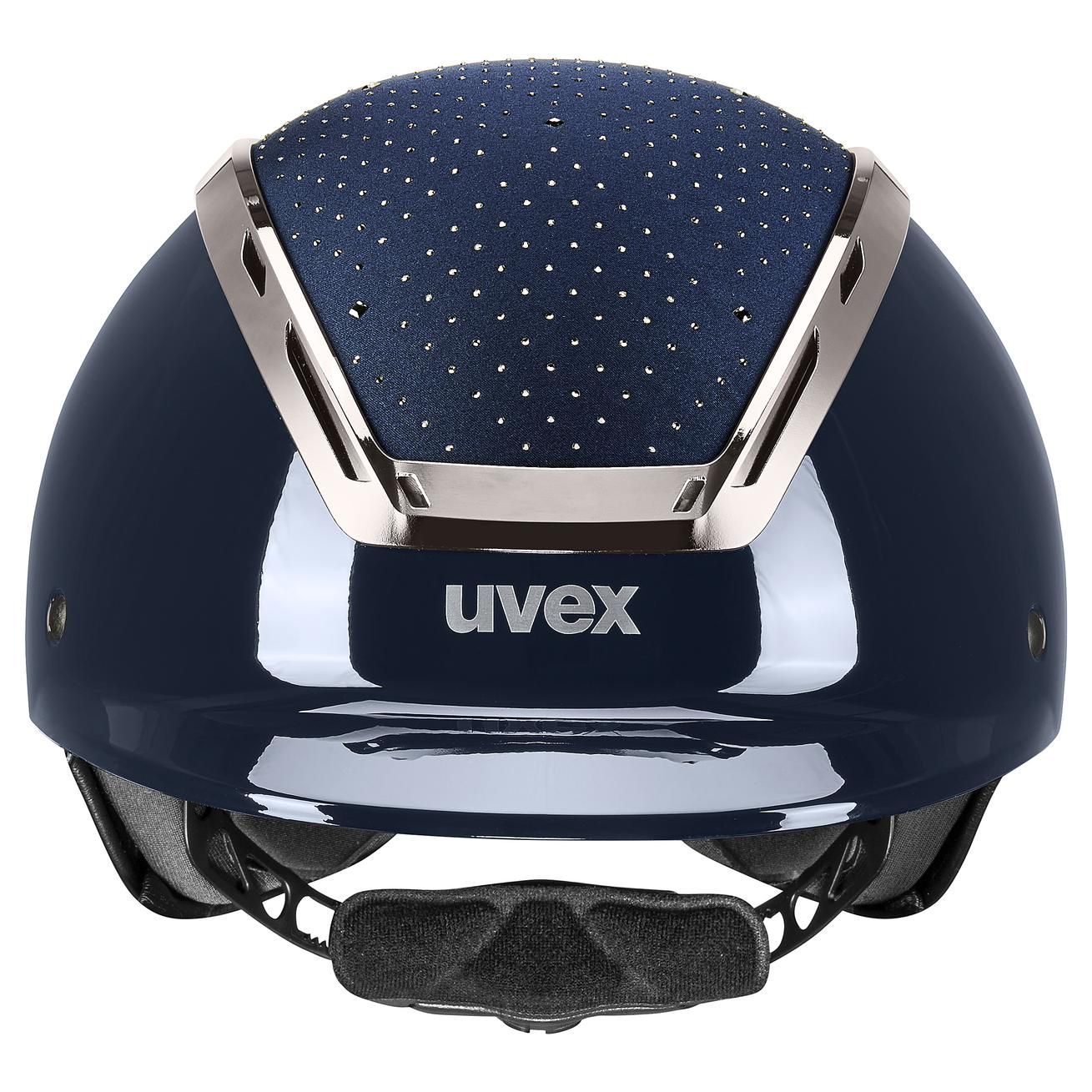 Casque d'équitation uvex exxeed glow, casque de dressage aux cristaux Swarovski, vue arrière