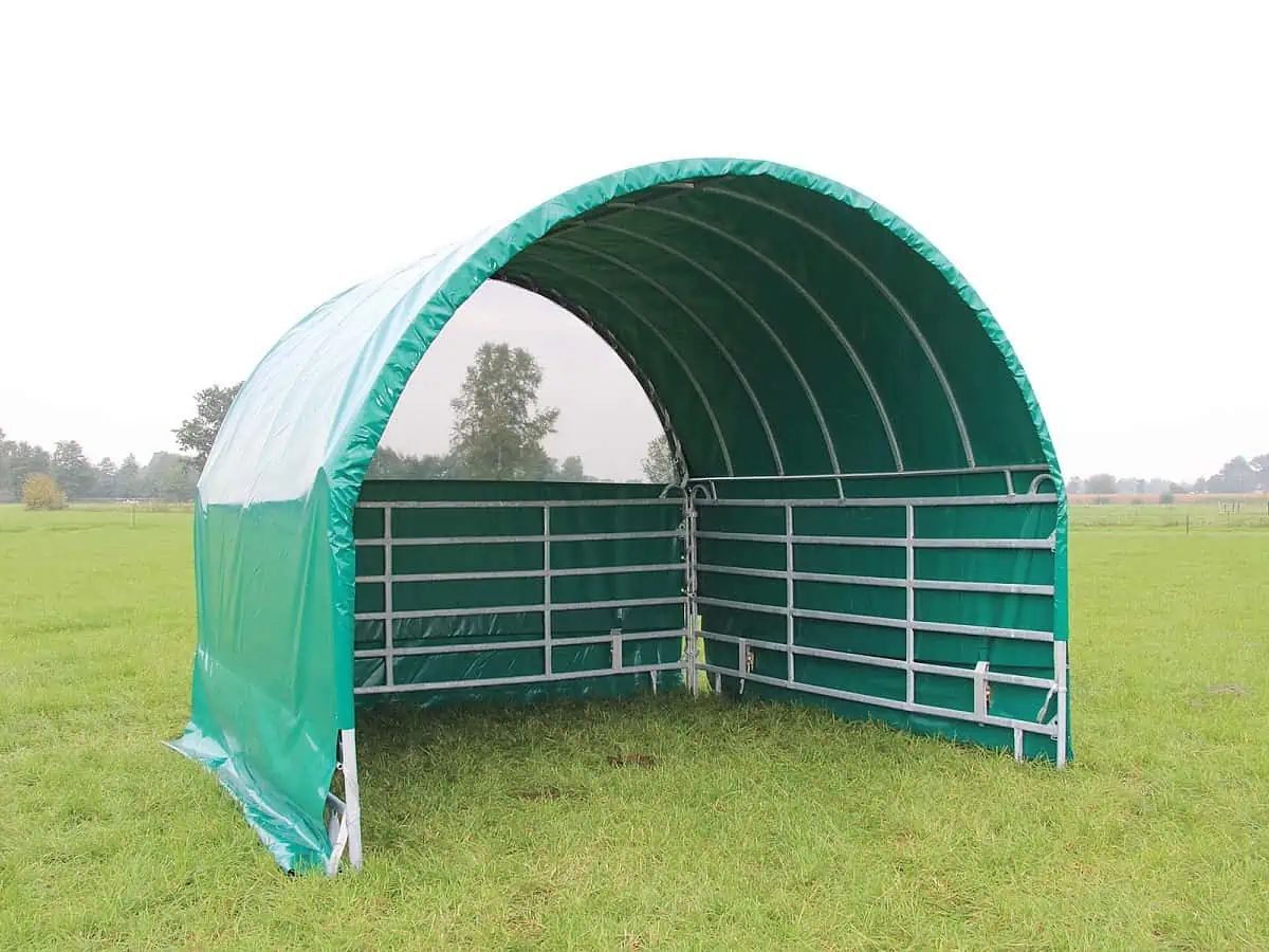 Rundbogen-Weidezelt 3,6 m lang komplett mit Panels