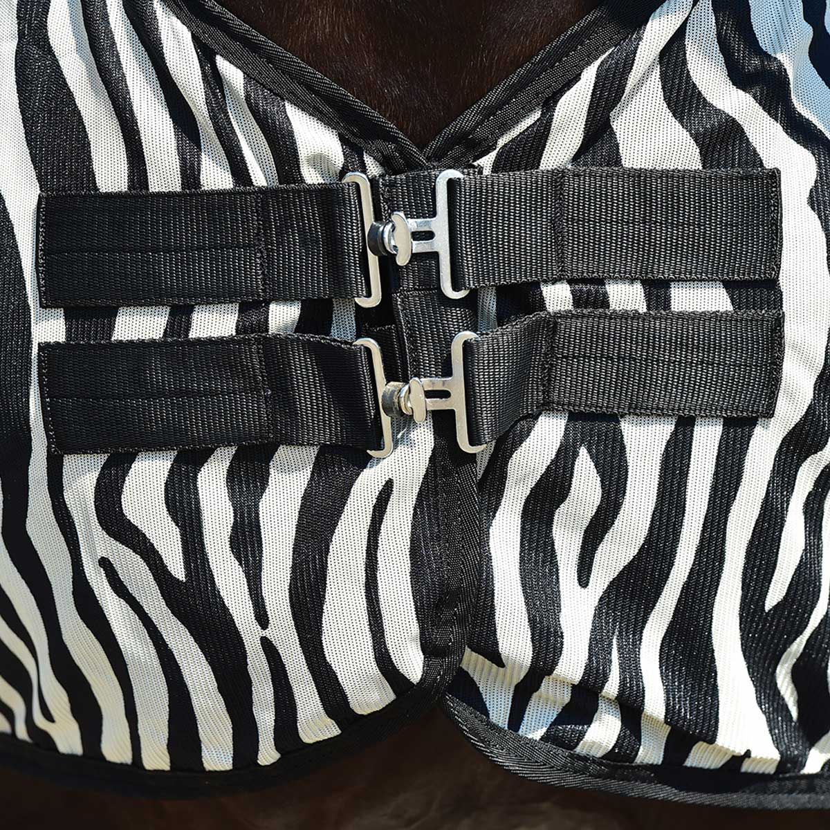 BUSSE ZEBRA légytakaró lovaknak, haspárnával és zebra-mintával, 115 cm