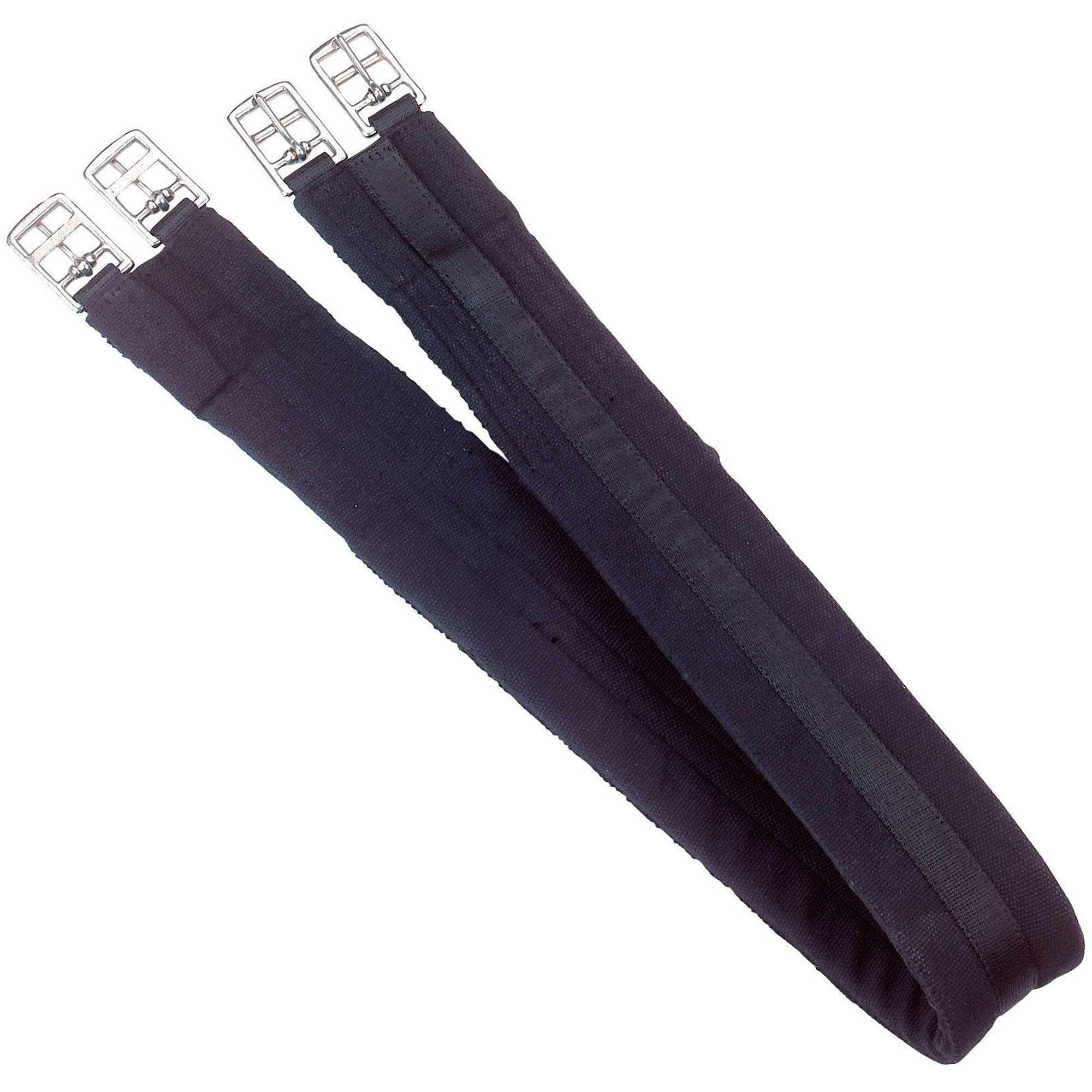 Covalliero Sattelgurt Baumwolle, gepolstert mit Rollschnallen, schwarz, 110 cm