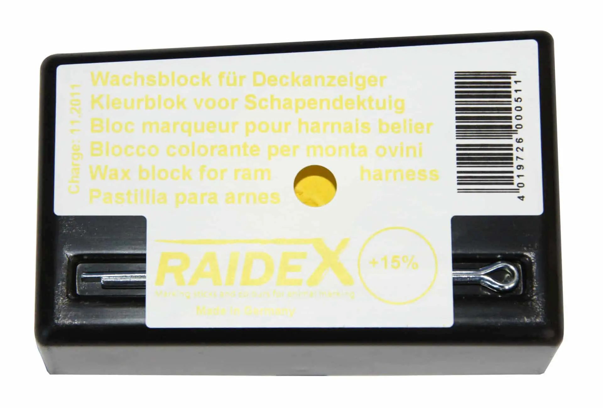 Raidex vaxblock för bagghästar, färgmarkering tackor