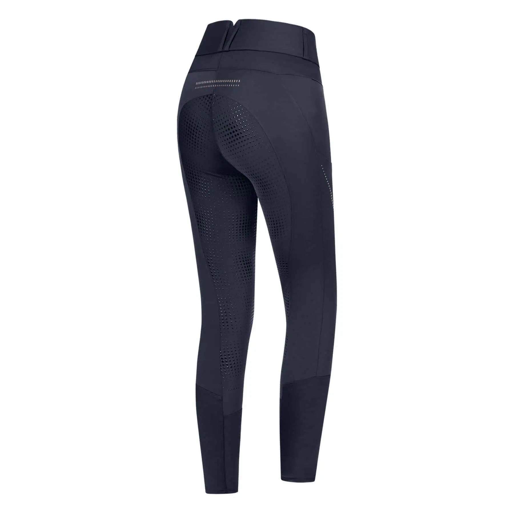 Pantalon d'équitation thermique Mina ELT, fond intégral silicone, bleu profond D38