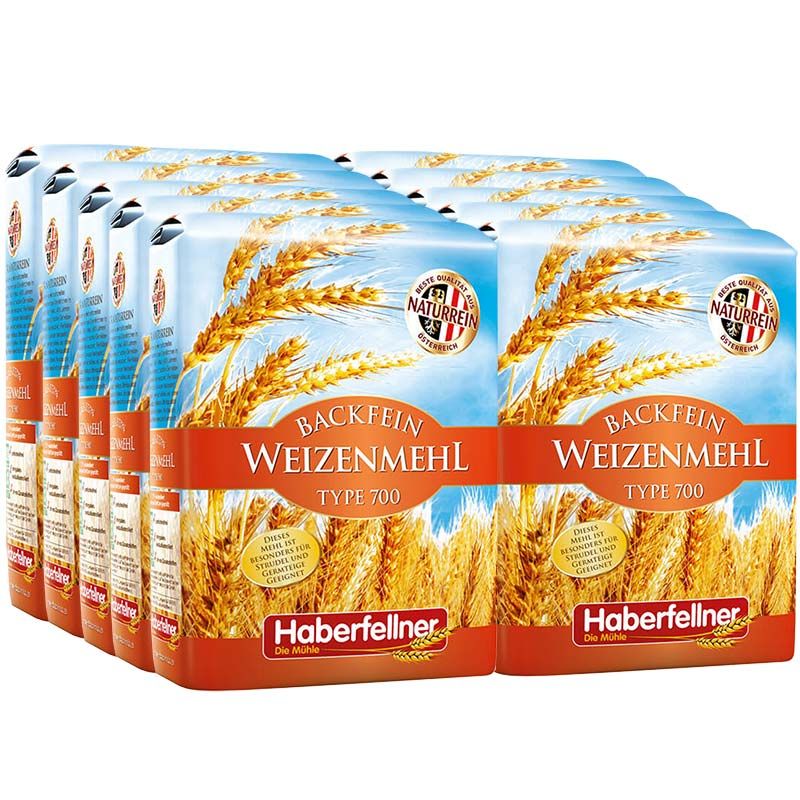 10 x 1 kg Haberfellner făină de grâu tip 550, DE 700, AT optimă, ambalaj