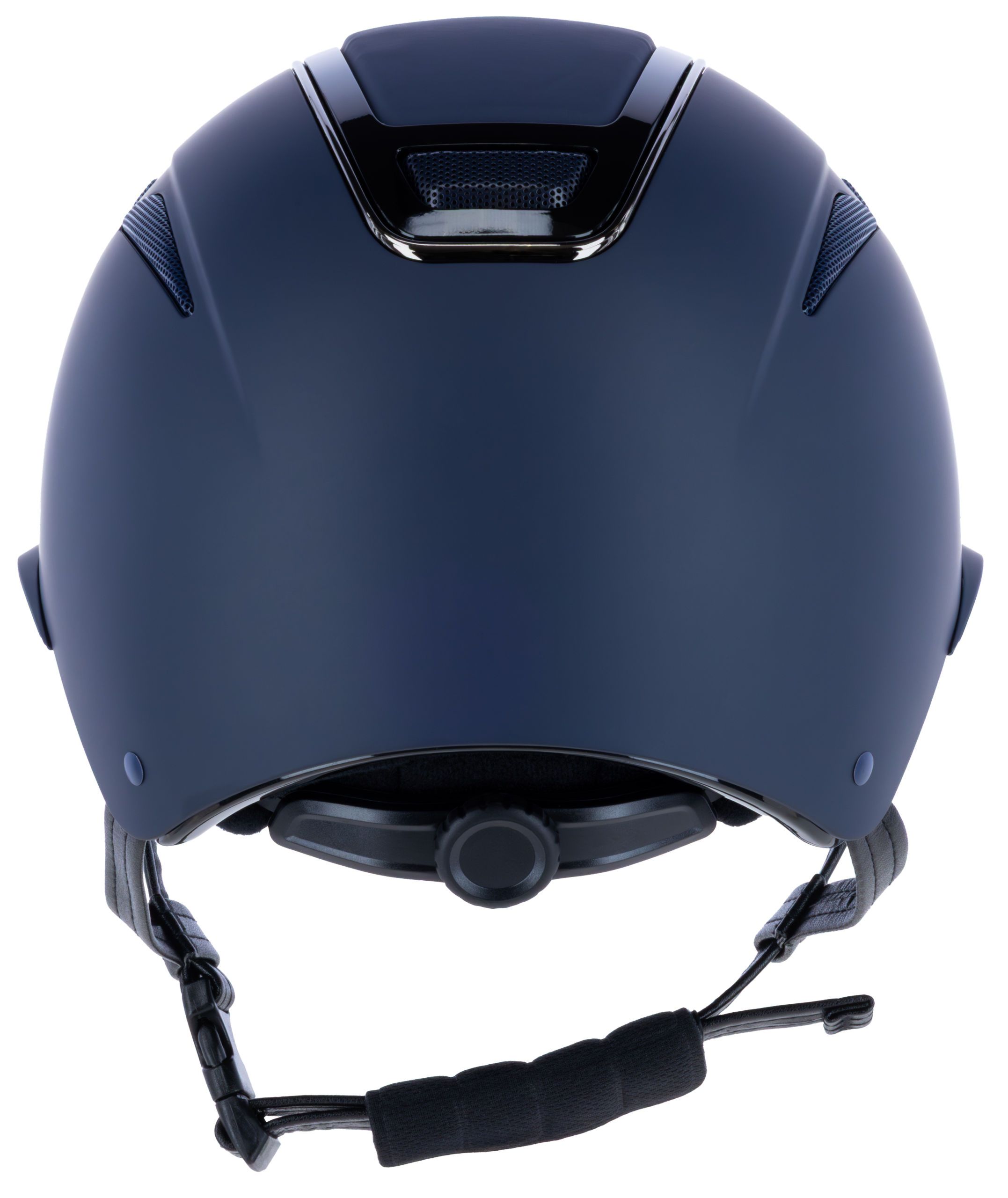 ski helmet, blue helmet, adjustable strap, vented shell, goggle clip