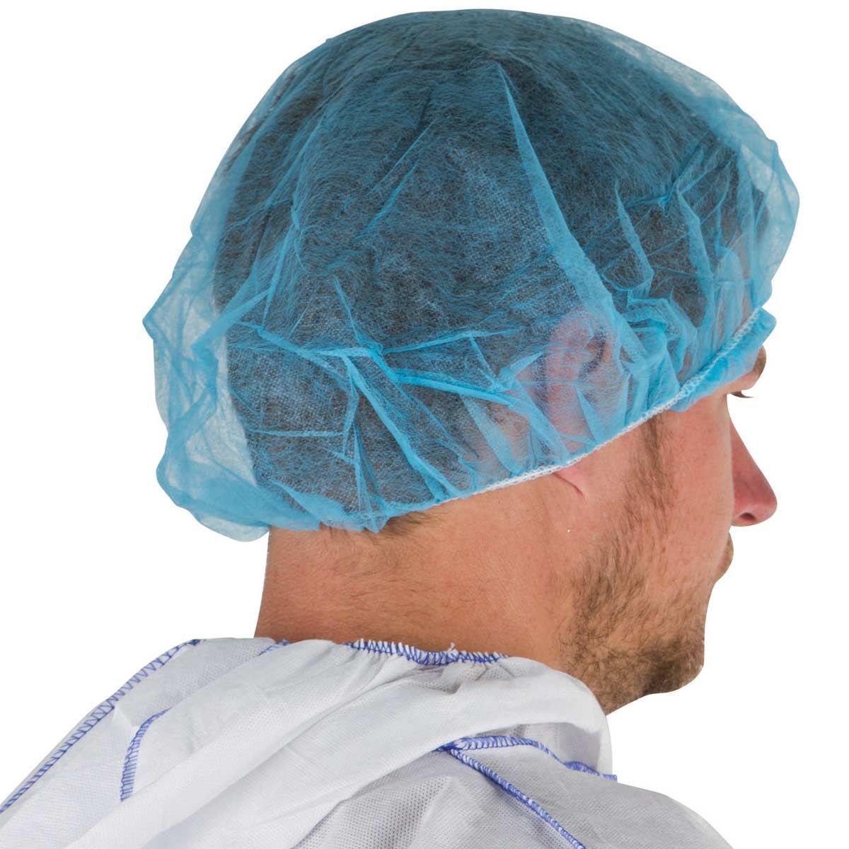 100x Einmalhaube hellblau transparent