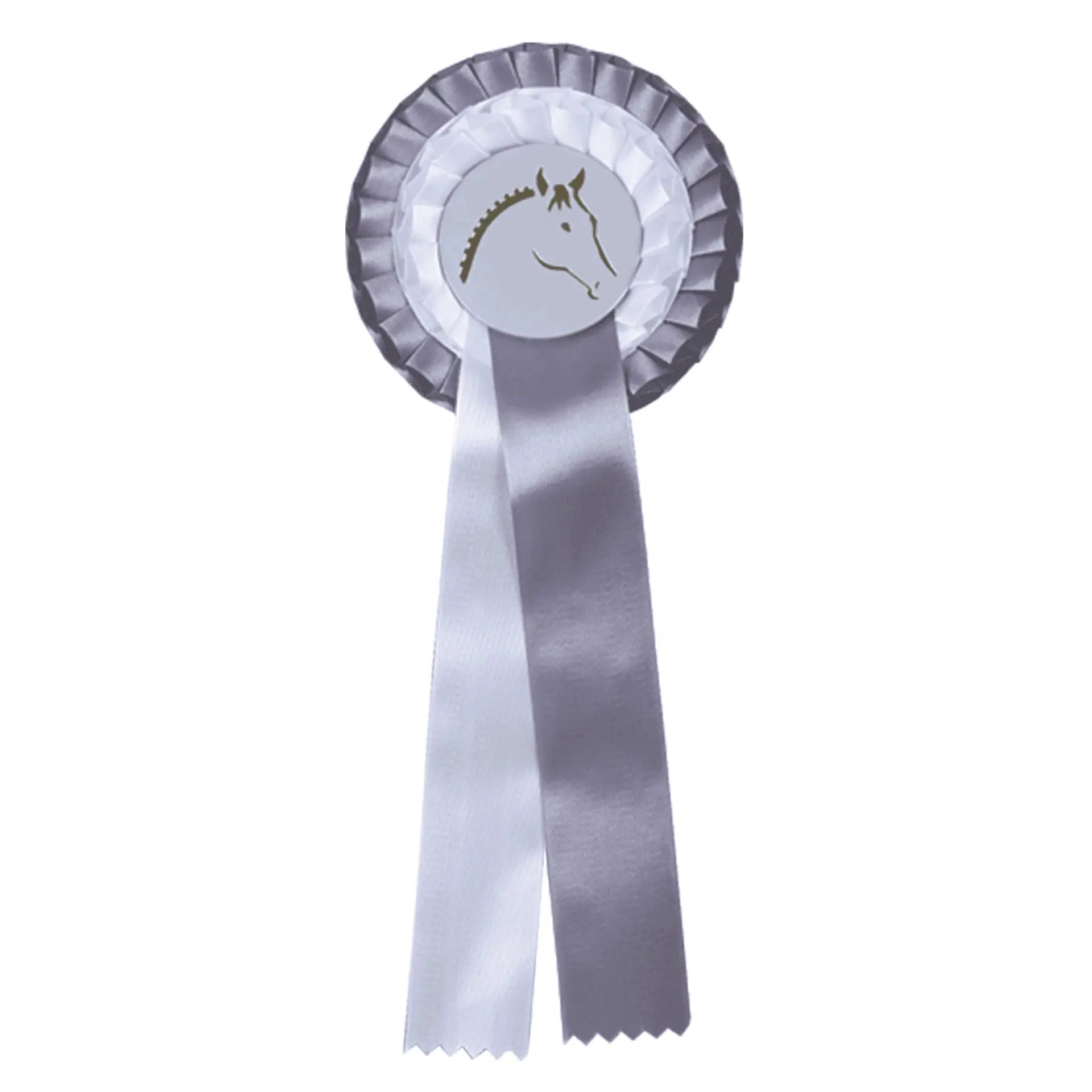 Waldhausen Flot de Prix Double Rosette, Motif Tête de Cheval, argent