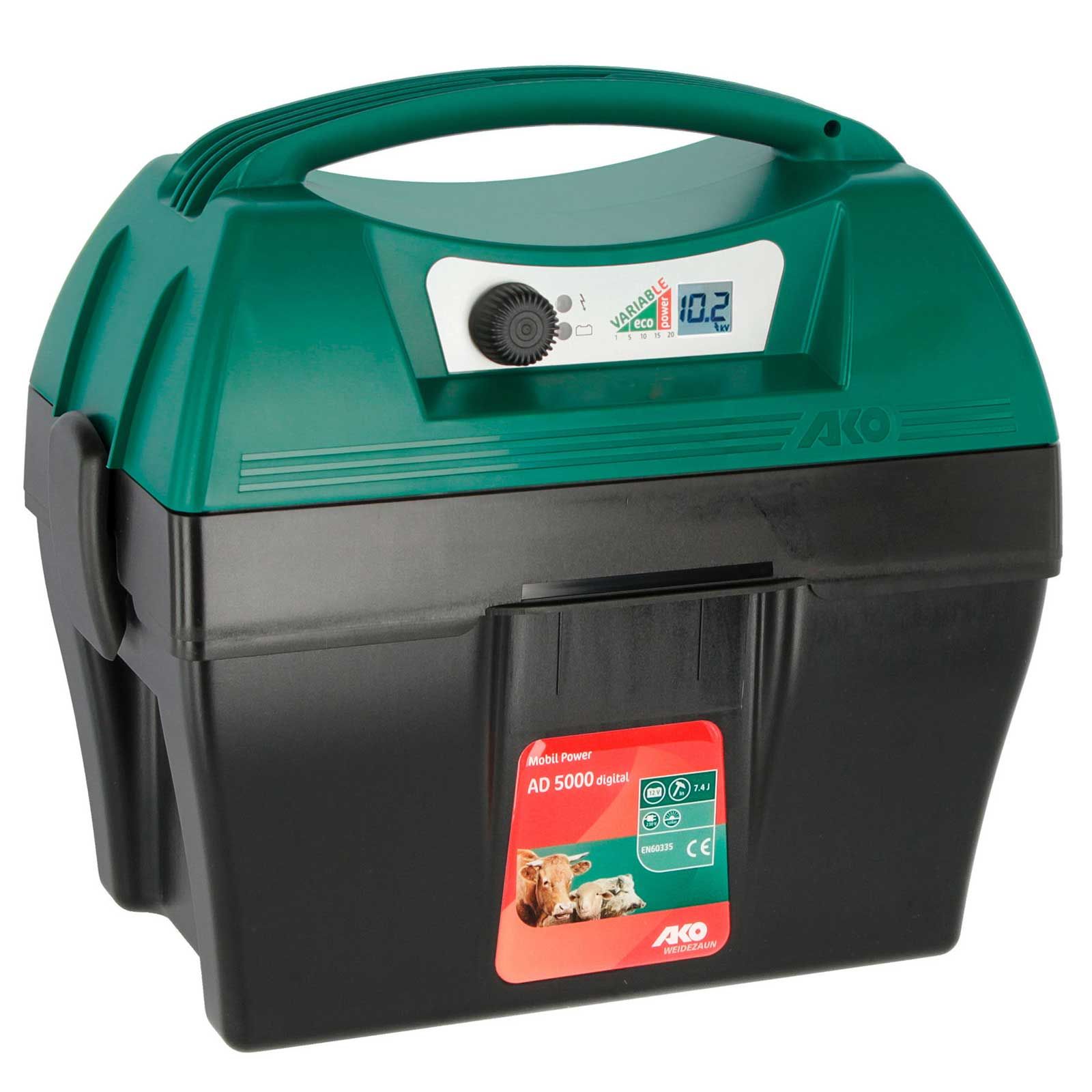 AKO Mobil Power AD 5000 digital electric fence energiser 12V, 7.4 Joule
