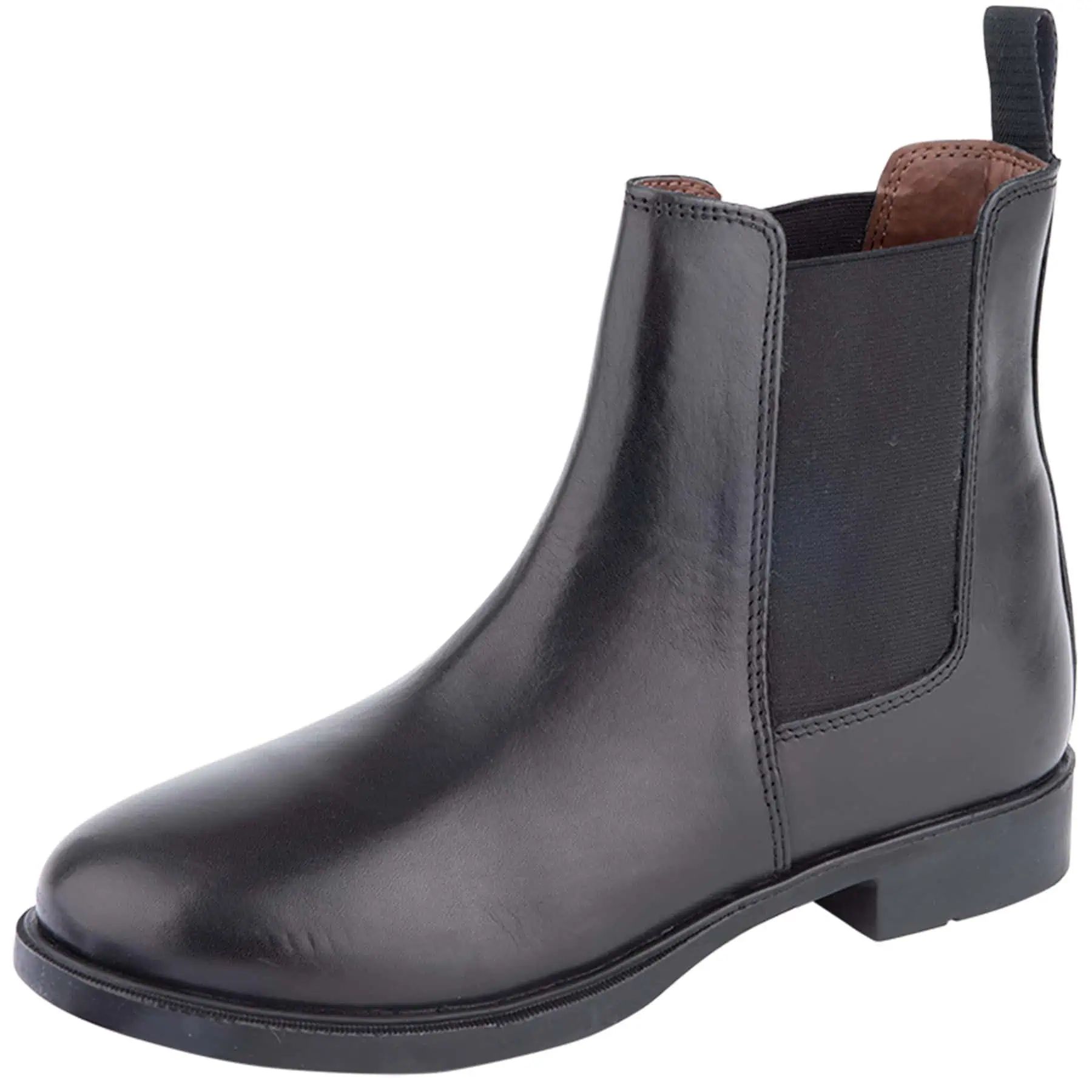 Bottines jodhpur ELT Star, cuir lisse noir, semelle antidérapante, 33