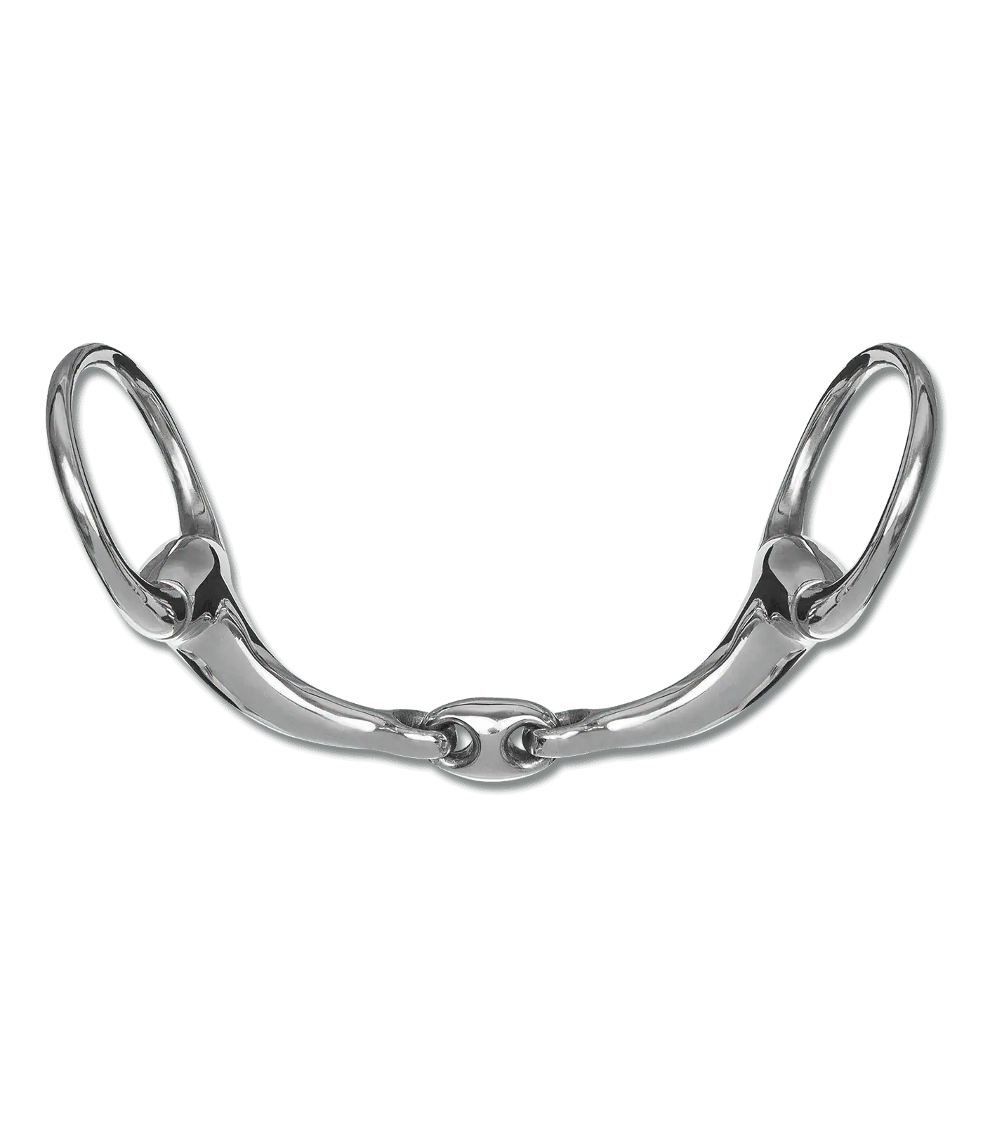 Mors à olives anatomique double brisure Waldhausen, acier inox, vue de face