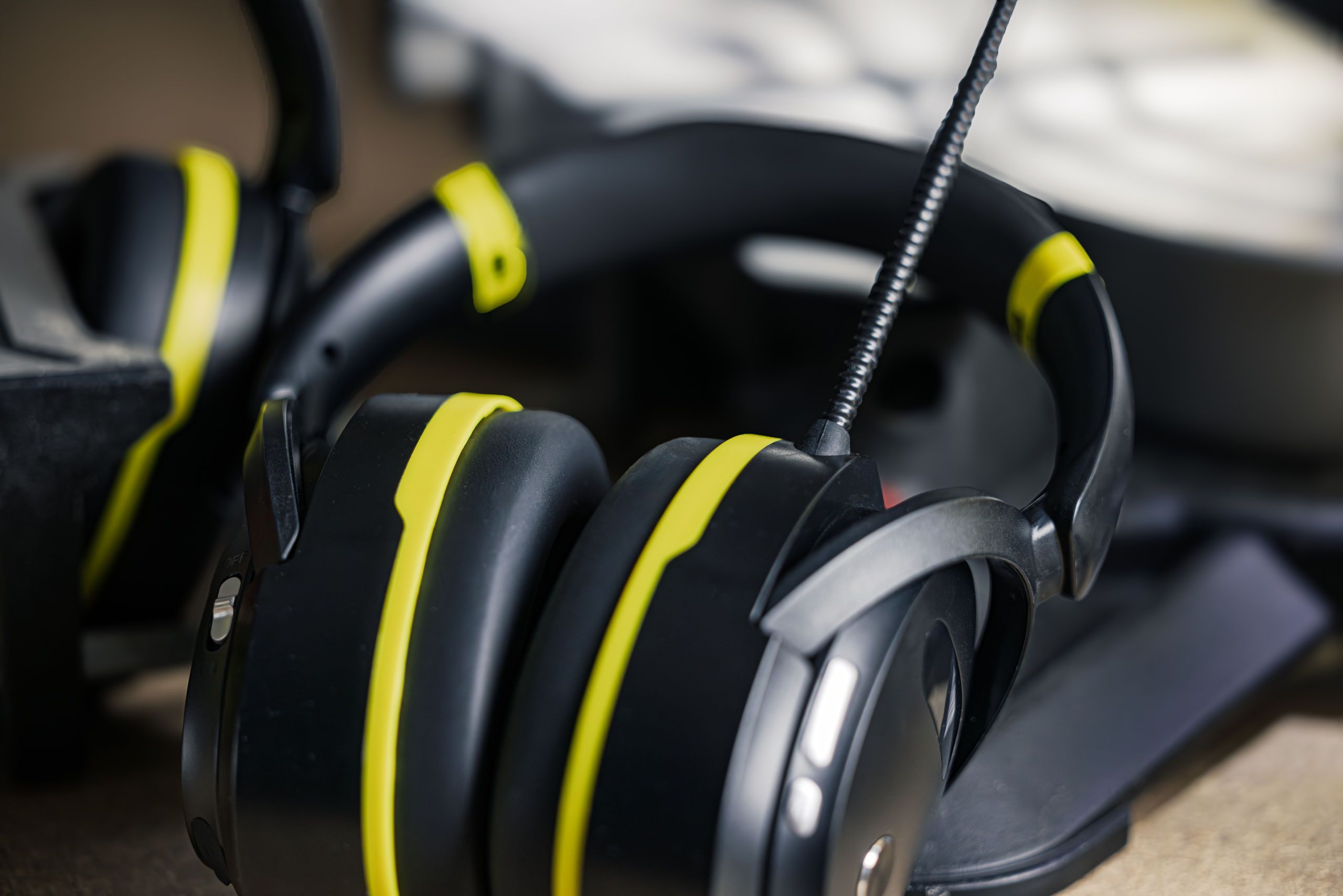 kopfhörer, over-ear, gaming, schwarz, neon-gelb