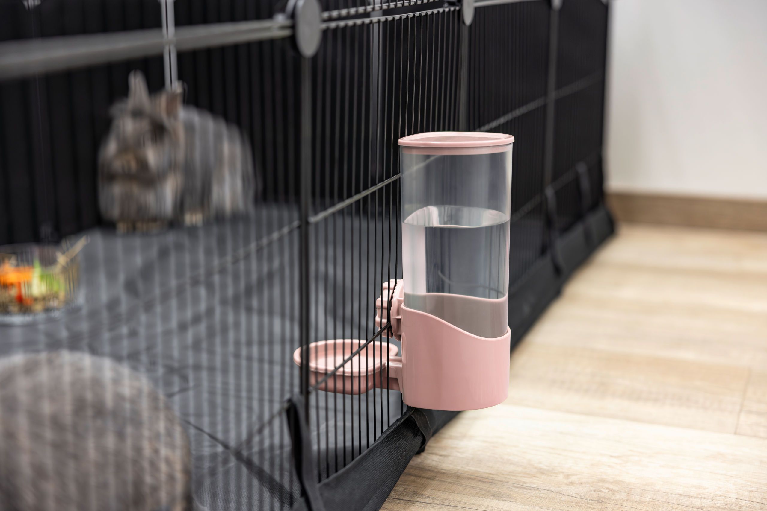 Kleines Tierkäfig, Wasserspender, pink, Kunststoff, Behälter