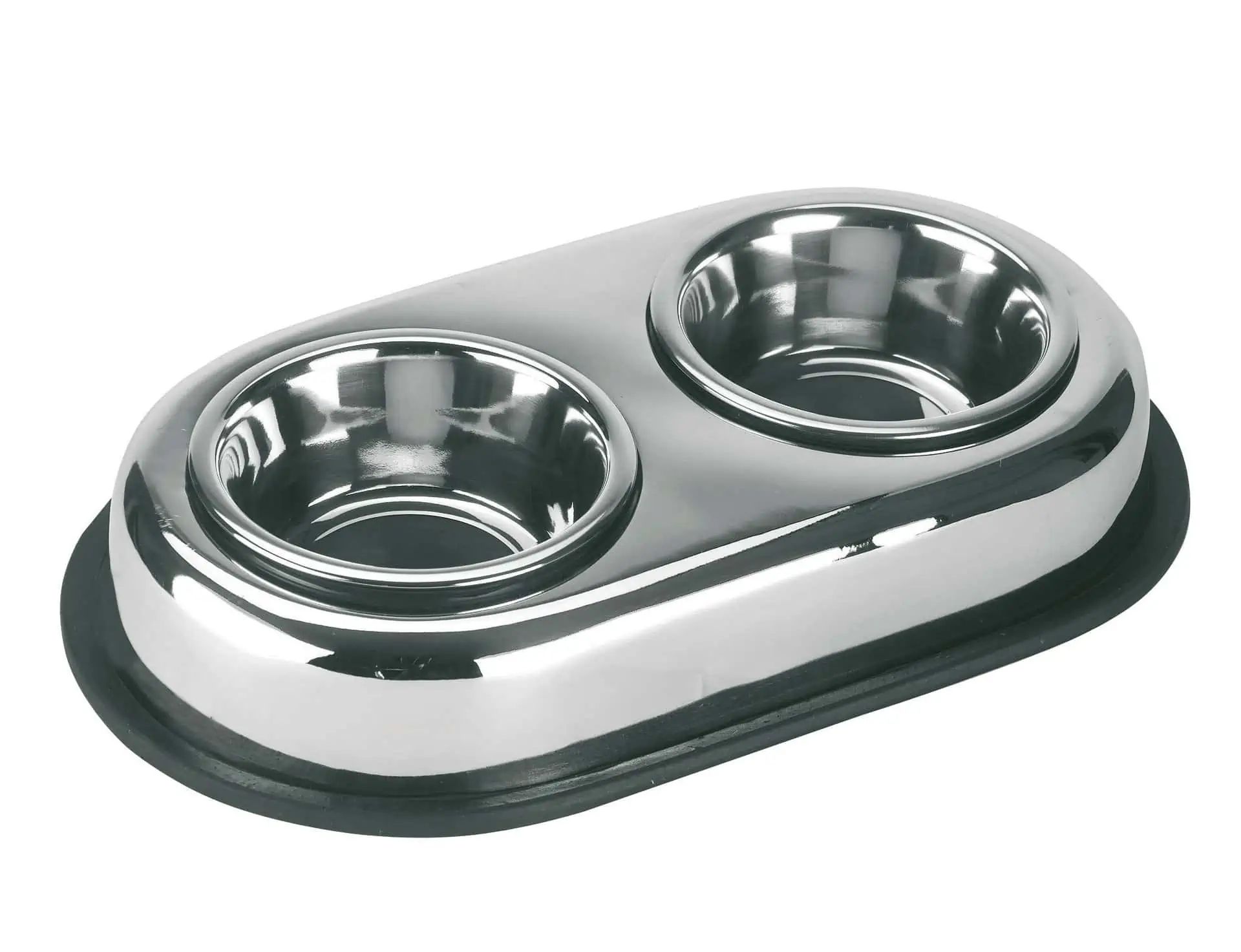 Kerbl Ciotola Inox DUO Antiscivolo, 2 x 450 ml, ciotole estraibili singolarmente