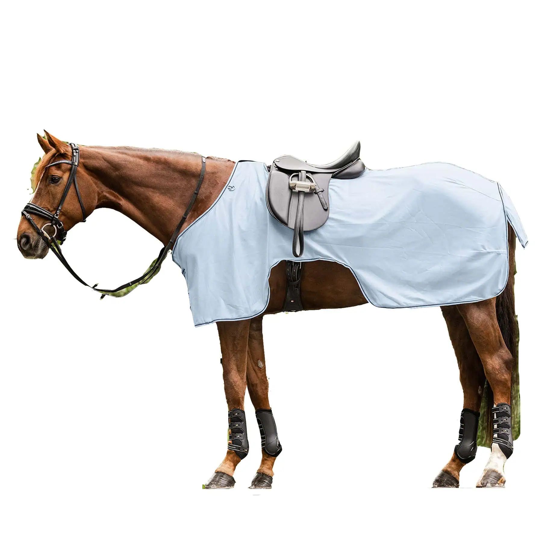 Waldhausen PROTECT Fliegenausreitdecke, feinmaschig, silbergrau/grau, hellblau/nachtblau, 135