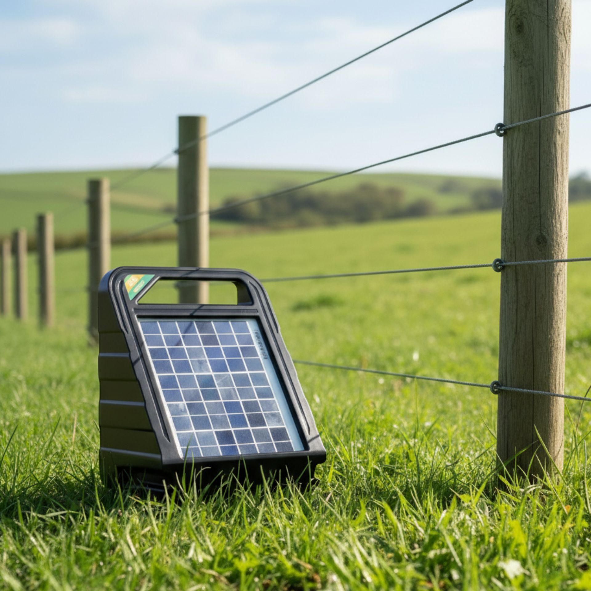Agrarzone S 25 Weidezaungerät Solar 3 Watt 12V, 0,40 Joule, im Einsatz, auf der Weide