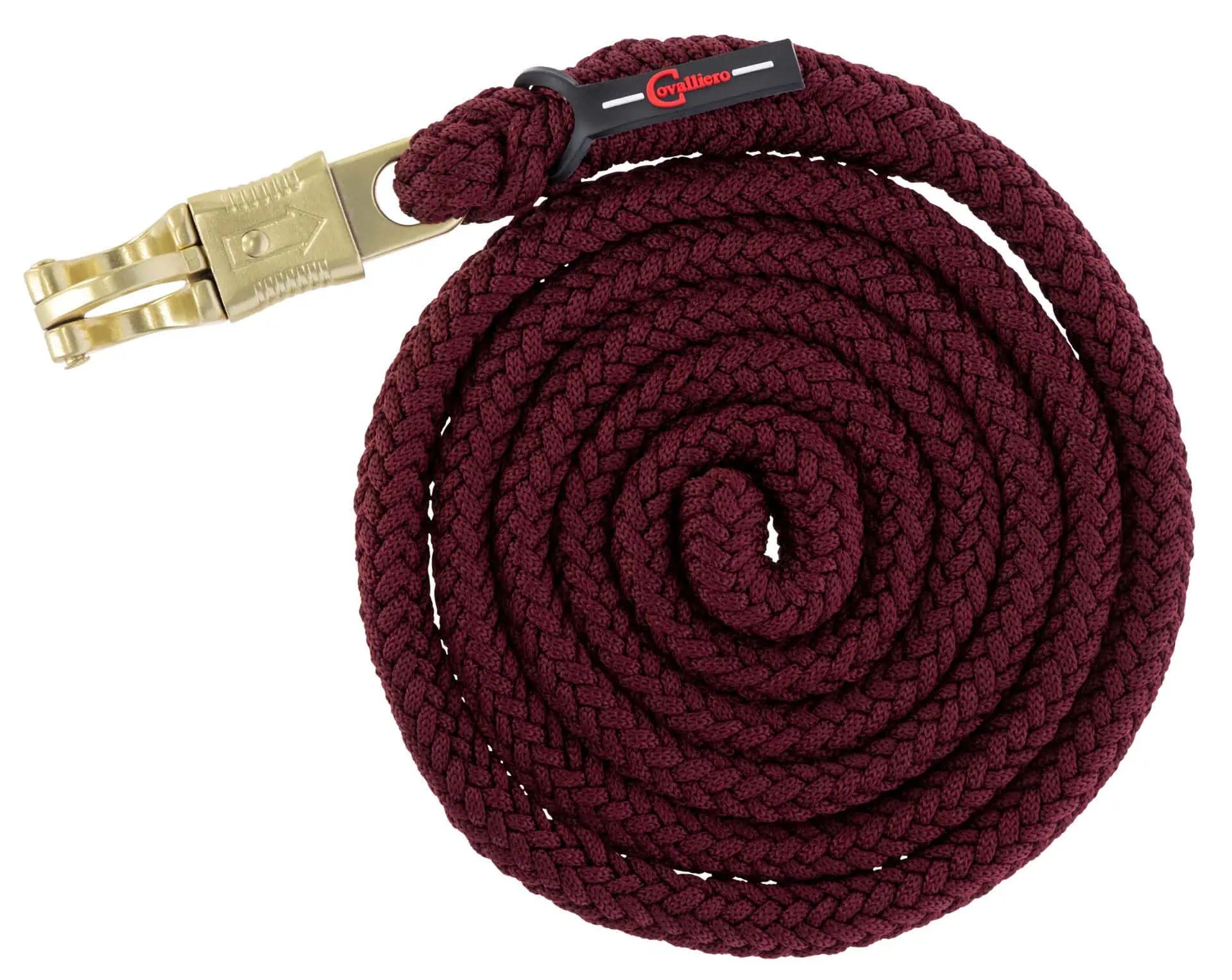 Covalliero Führstrick Classy, robuster Pferde-Führstrick mit Haken, merlot mit Panikhaken
