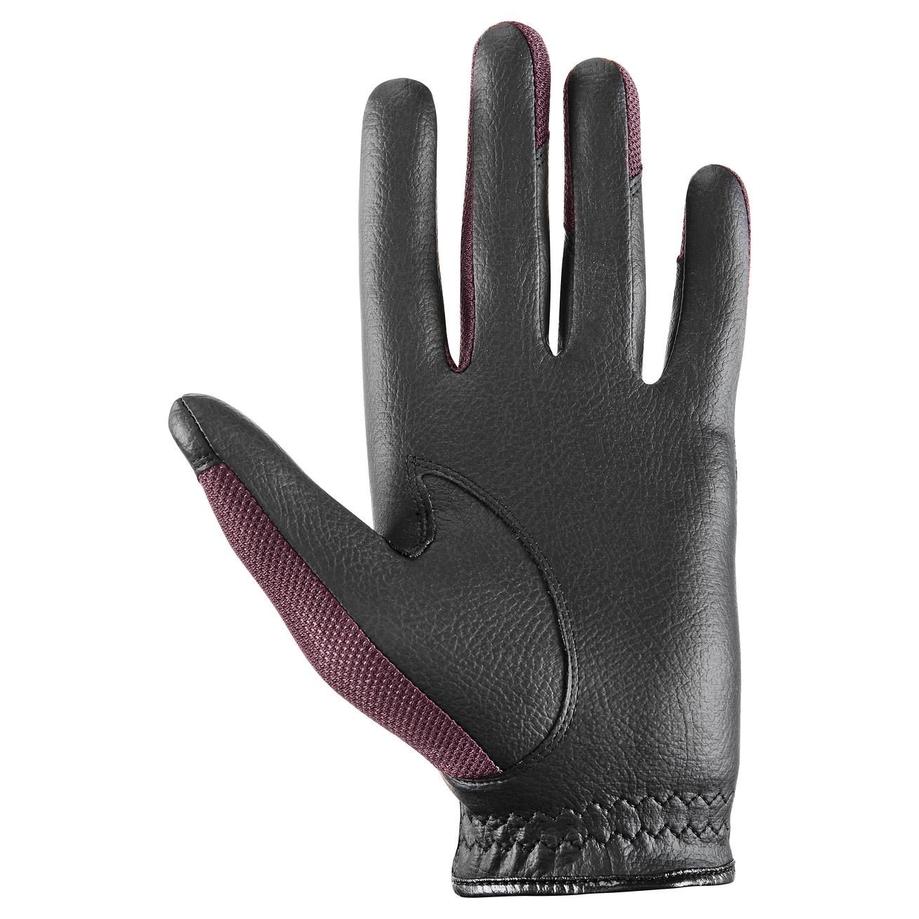 Gants d'équitation uvex sumair – respirants et antidérapants, noir-bordeaux 8,5