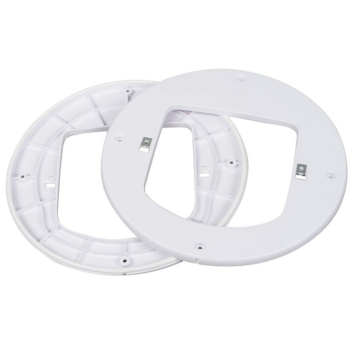 Adaptateur de montage de chatière 4 voies pour verre et murs blanc